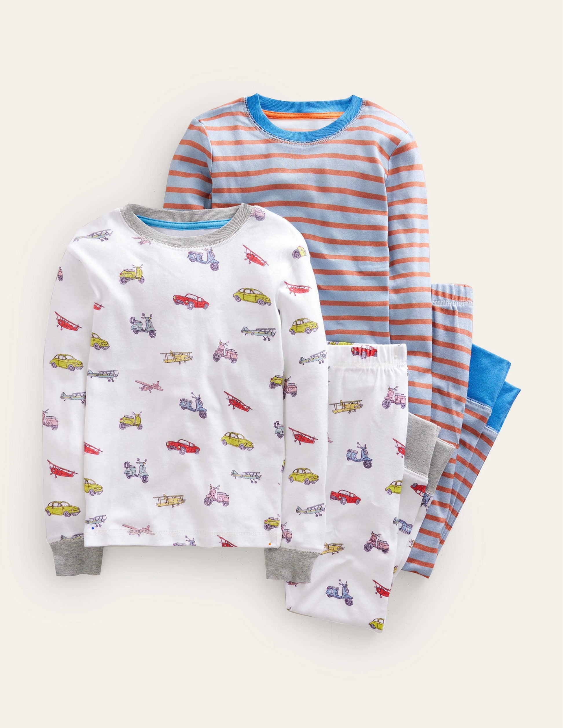 Snug Twin Pack Long Pajamas-Vehicles-1