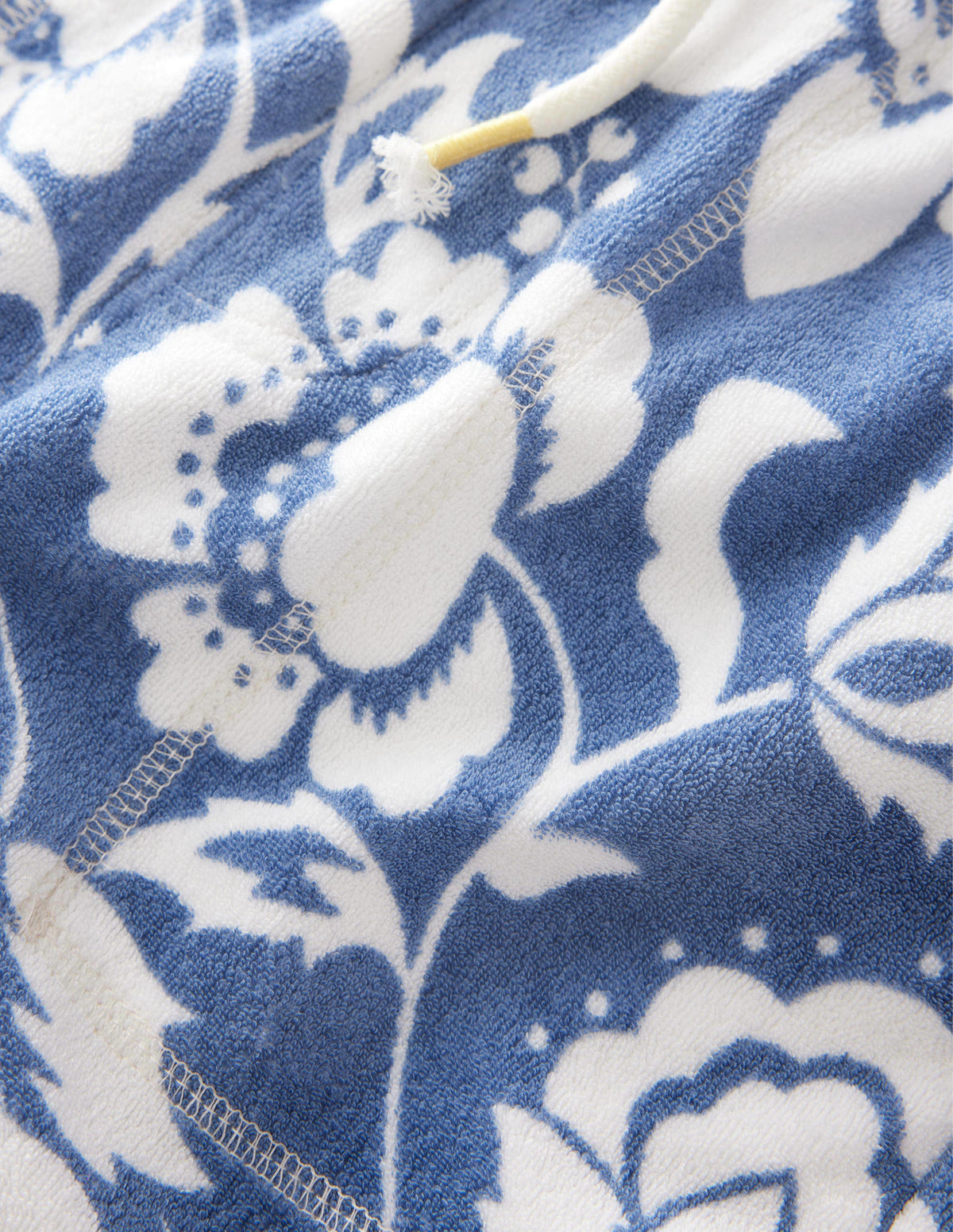 Towelling Sweat Shorts-Blue Floral - Image 3
