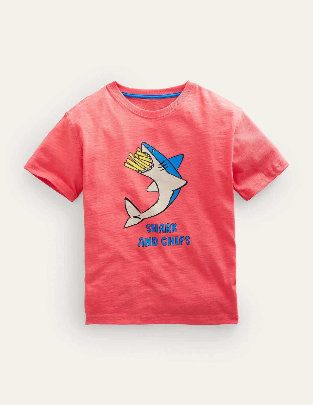 Printed Humour T-shirt-Jam Red Shark - Image 1