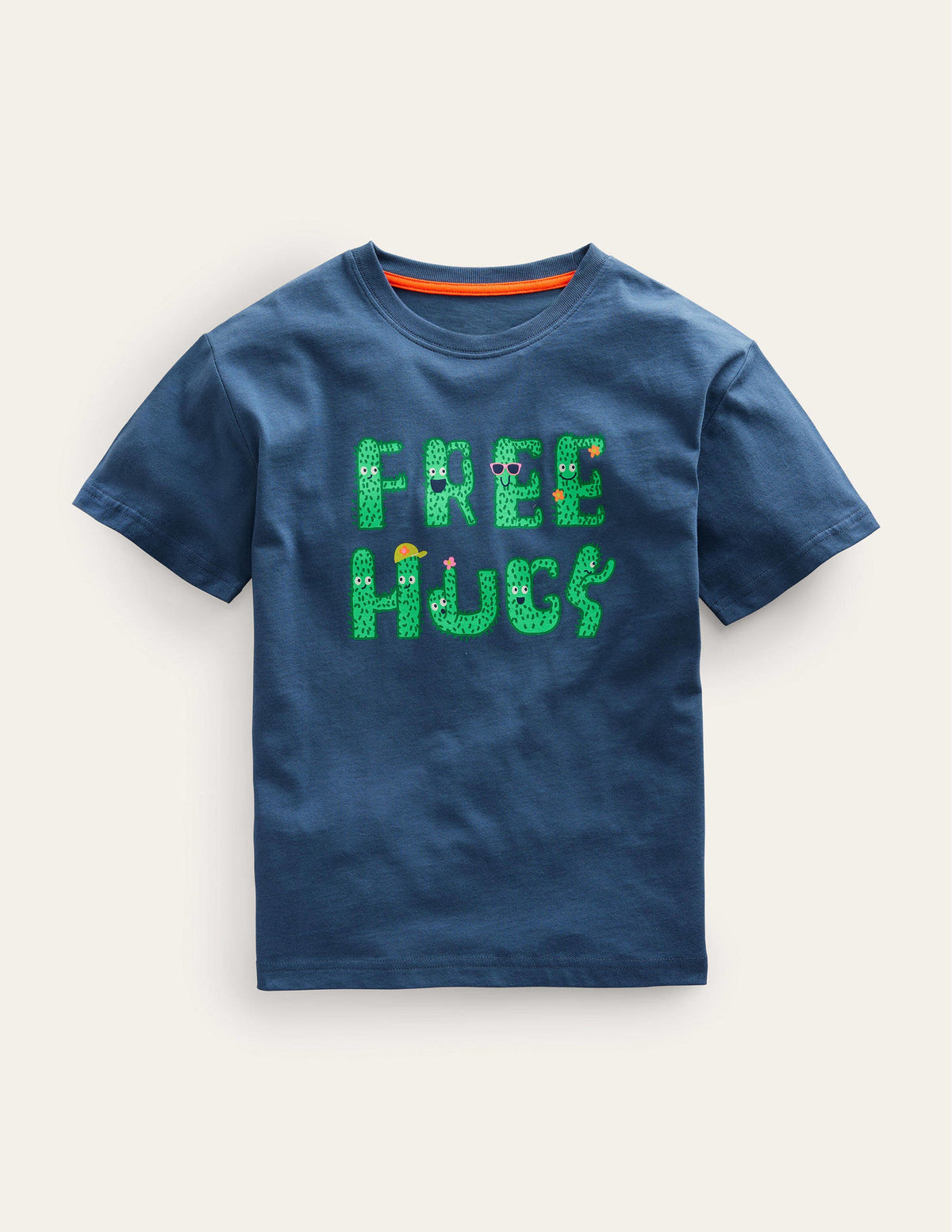 Graphic T-shirt-Robot Blue Free Hugs-1