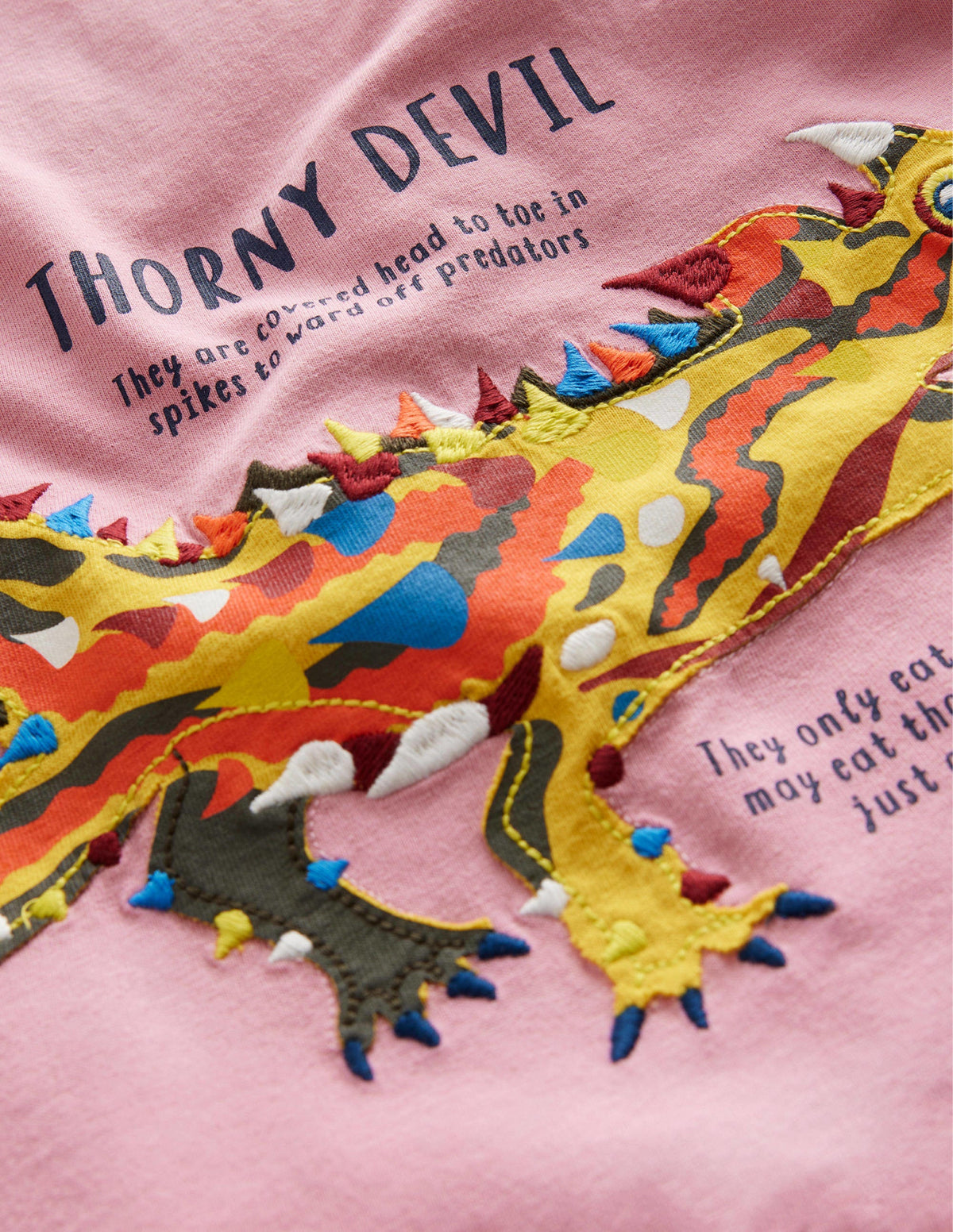 Animal Facts T-shirt-Formica Pink Thorny Devil - Image 3