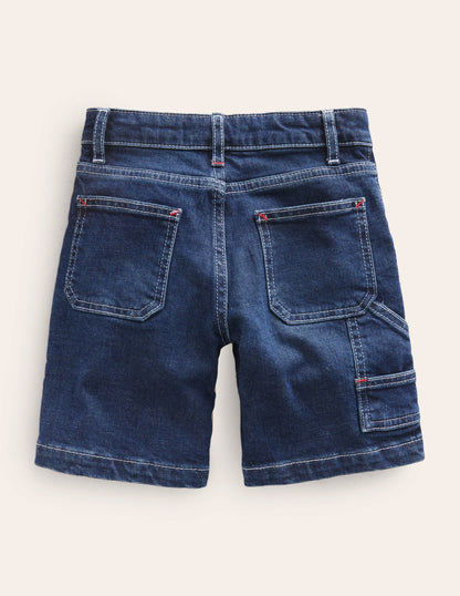 Canvas Carpenter Shorts-Mid Wash-2