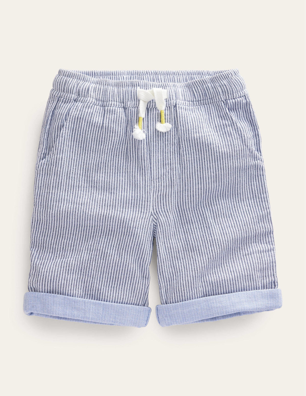 Drawstring Vacation Shorts-College Navy Ticking - Image 1