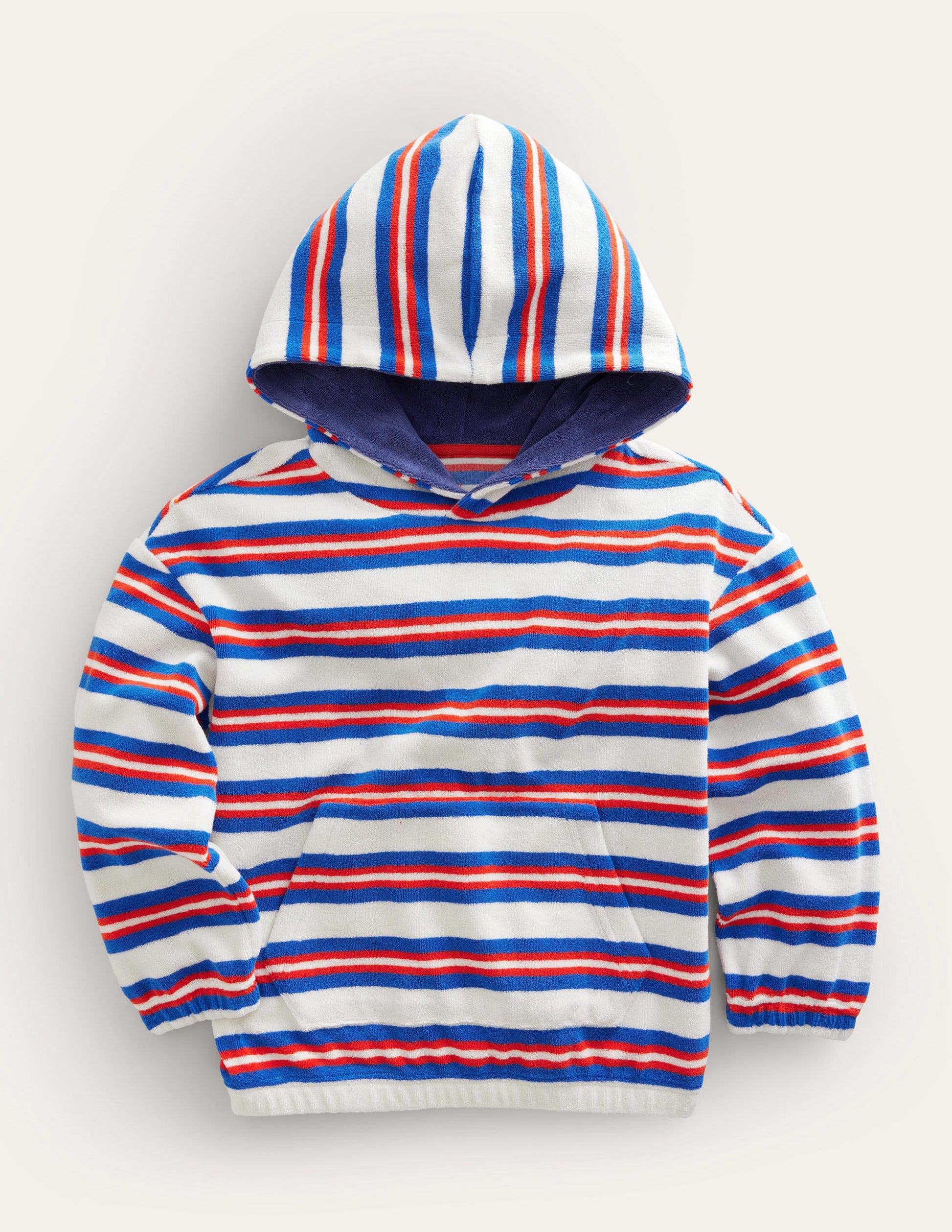 Towelling Hoodie-Cabana Blue Multi Stripe-1