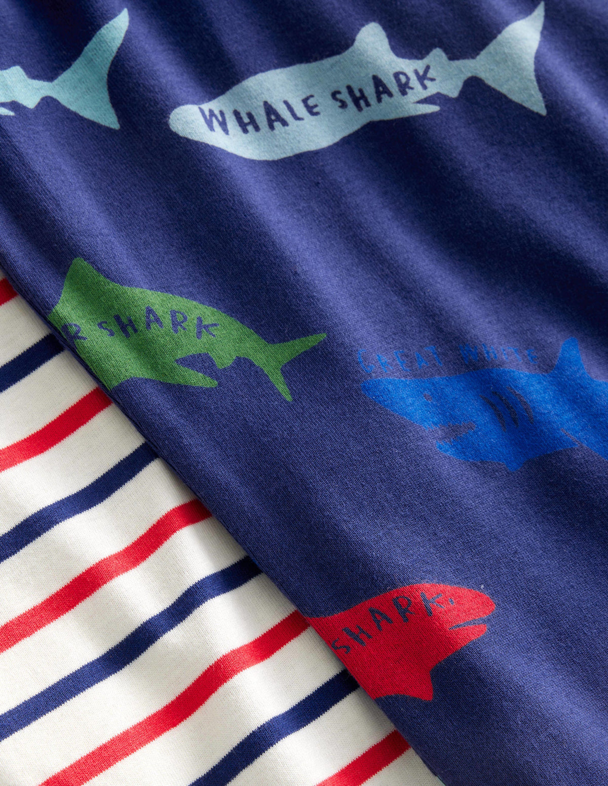 Twin Pack Snug Short Pajamas-Starboard Mutli Sharks-3