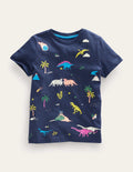 GITD Printed T-shirt-Navy Marl