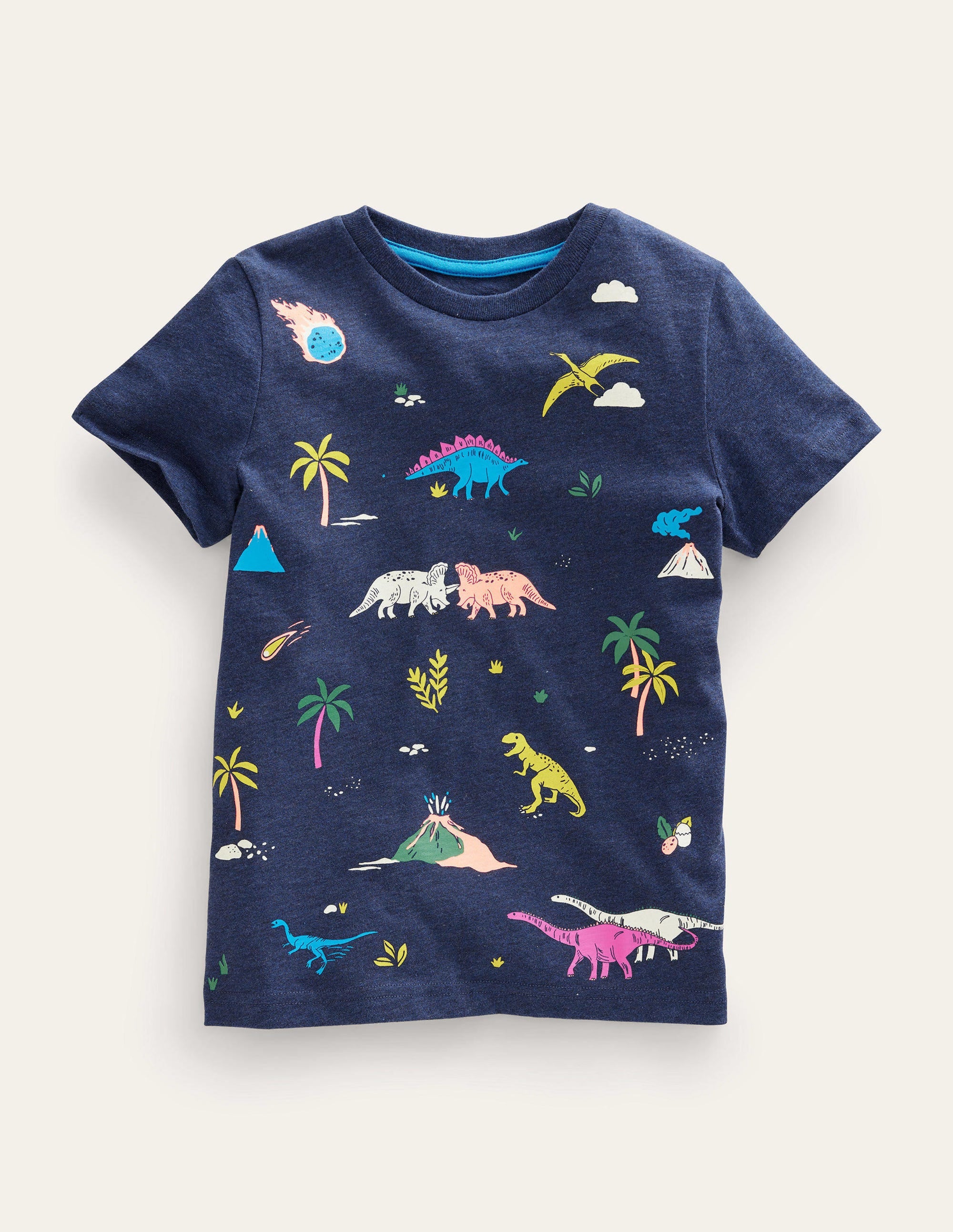GITD Printed T-shirt-Navy Marl - Image 1
