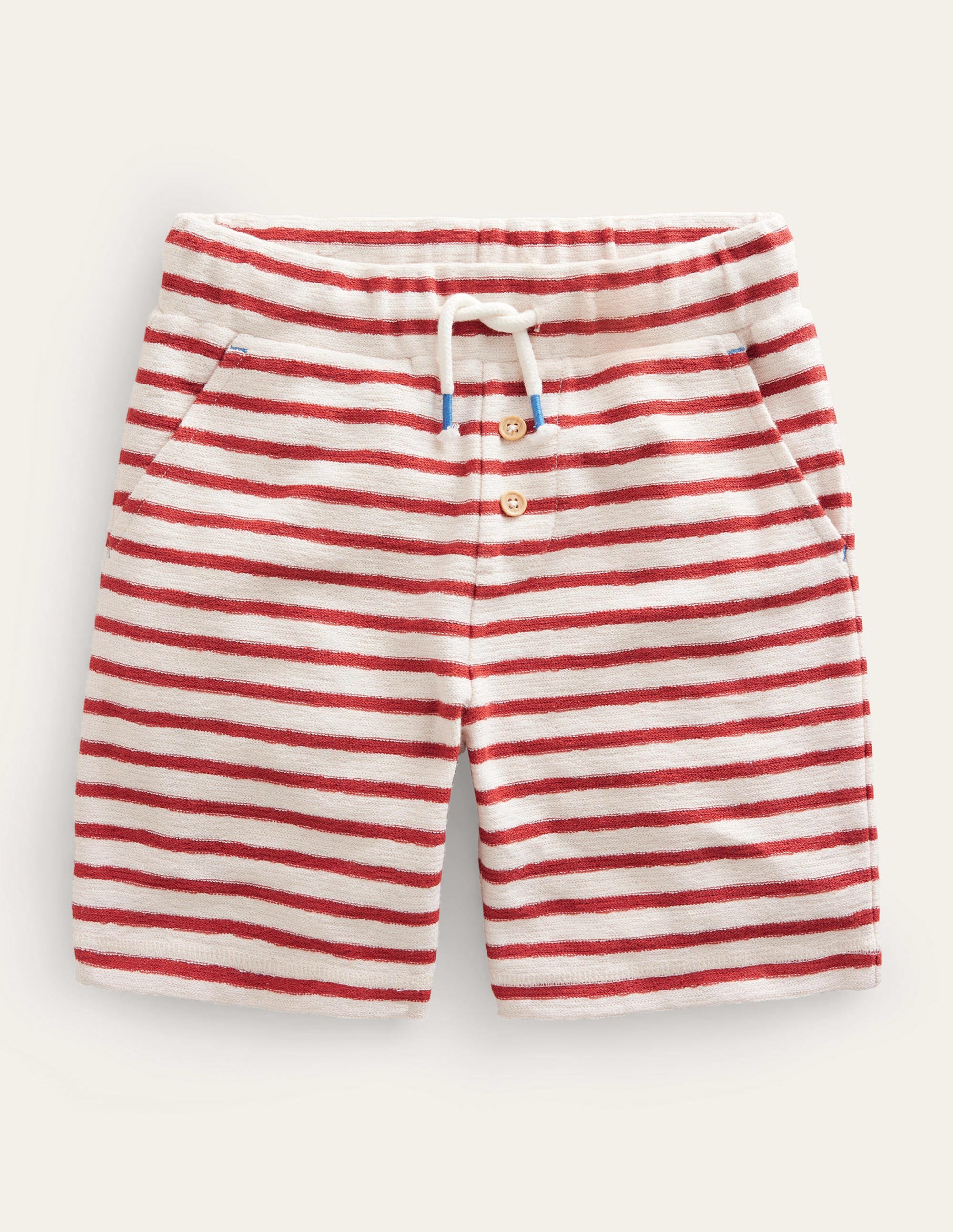 Textured Jersey Short-Chestnut Brown/White - Image 1