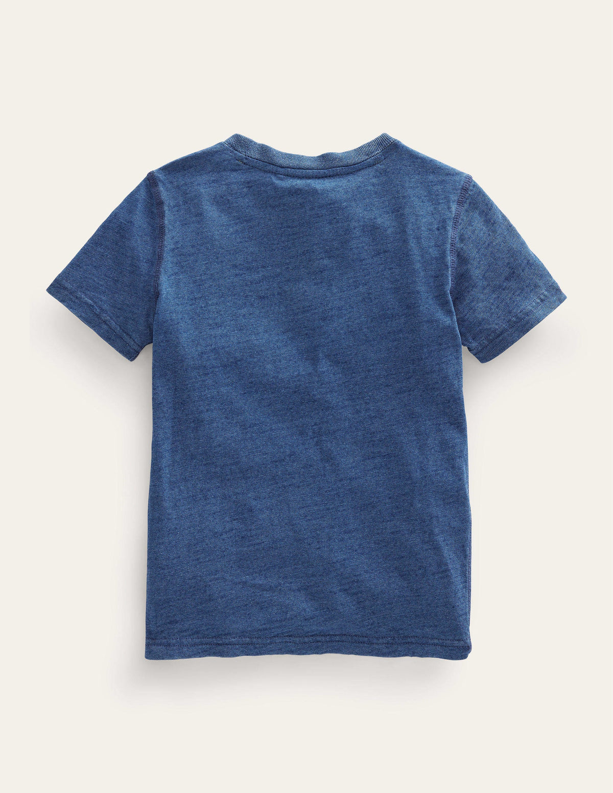 Washed Cotton Henley T-shirt-Indigo Blue-2
