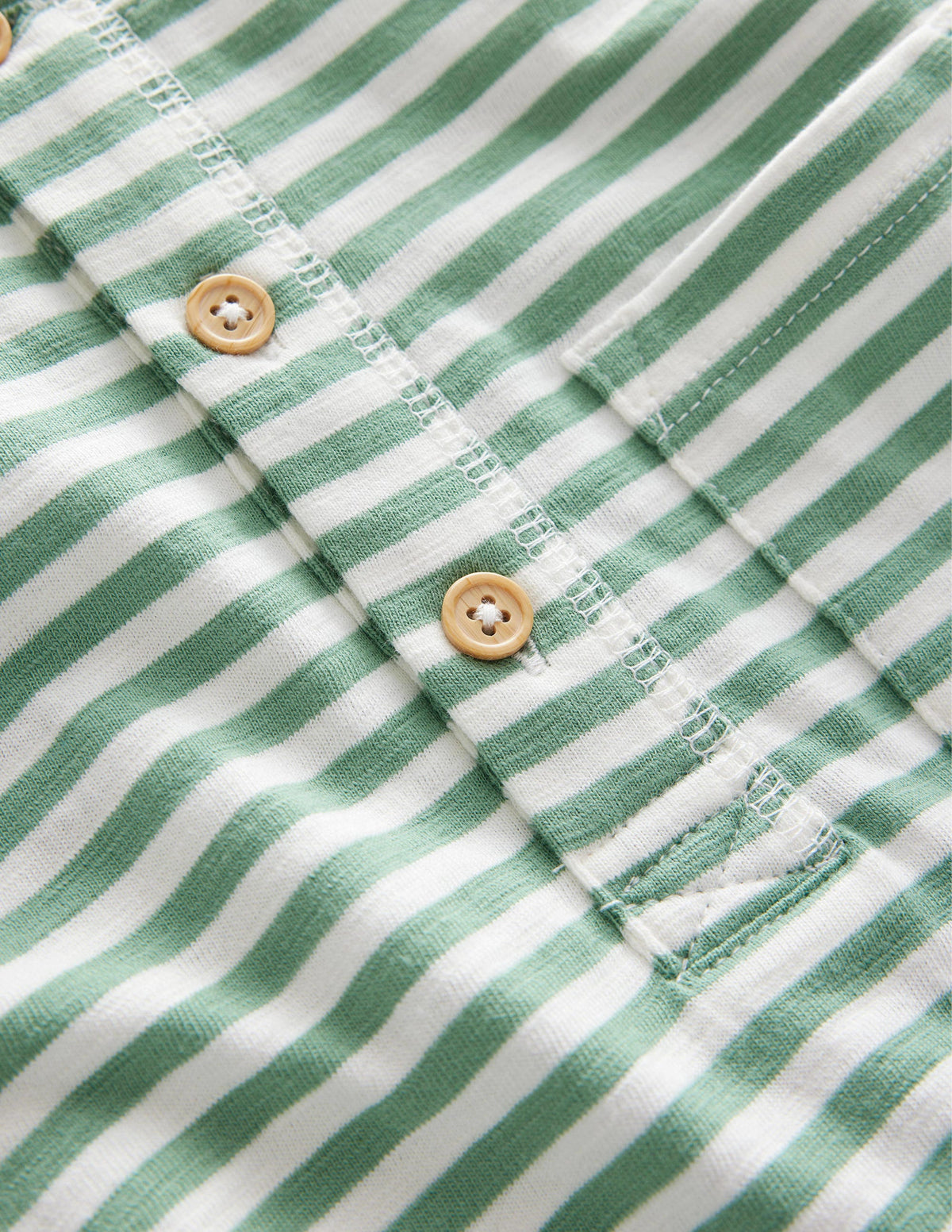 Washed Cotton Henley T-shirt-Pea Green-3