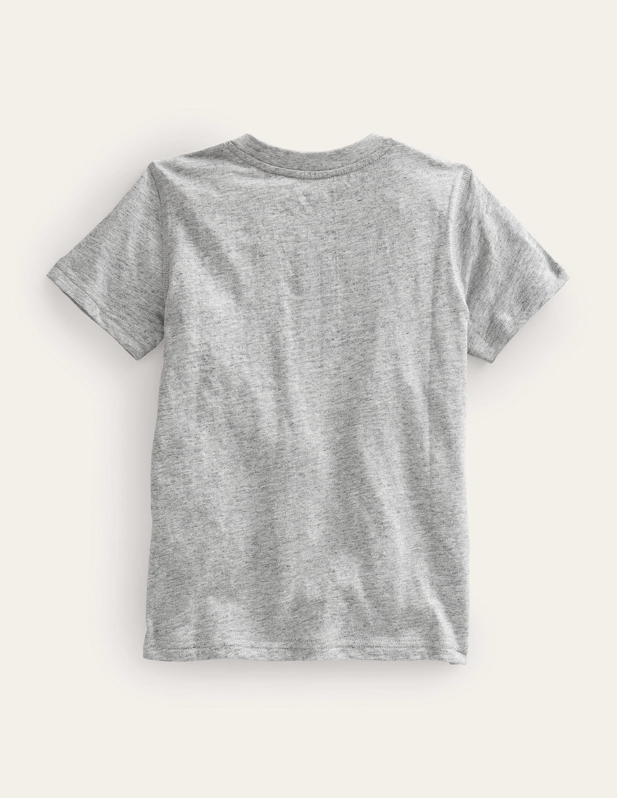 Washed Cotton Henley T-shirt-Grey Marl - Image 2