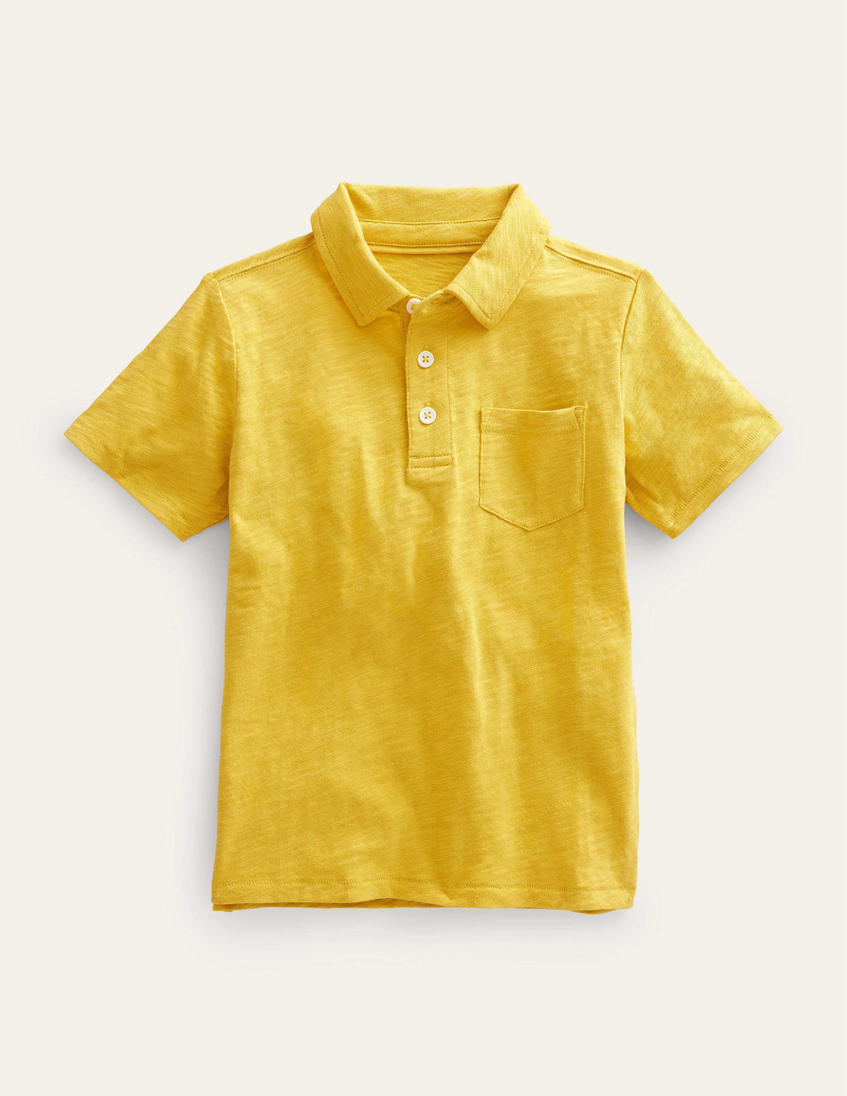 Slub Polo Shirt-Mustard Yellow-1
