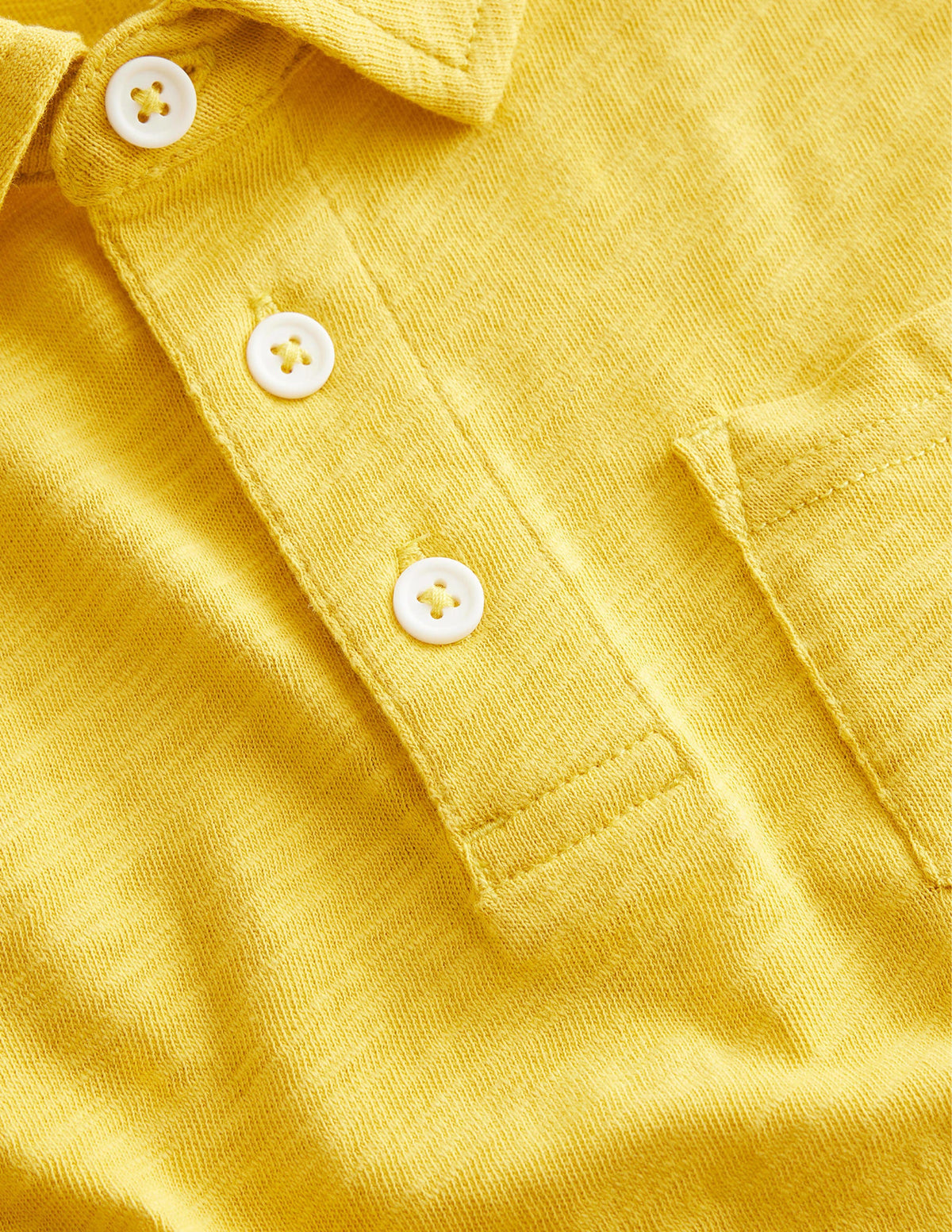 Slub Polo Shirt-Mustard Yellow - Image 3