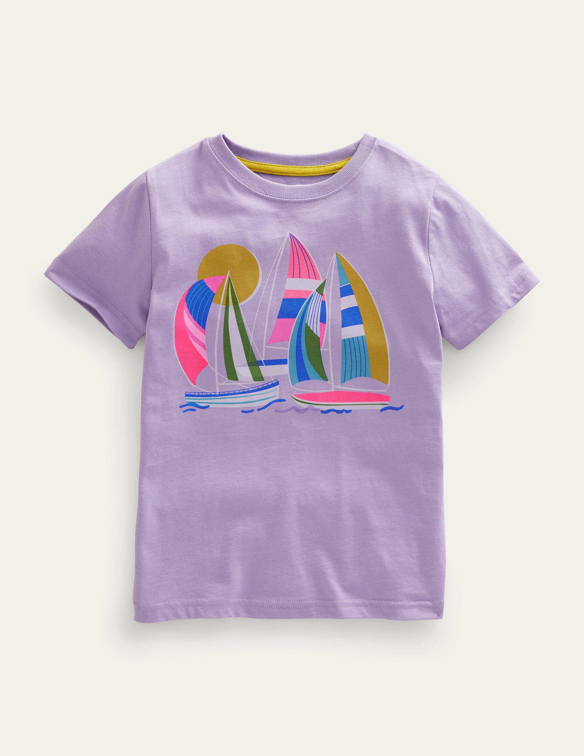Graphic-Print Cotton T-Shirt-Misty Lavender - Image 1