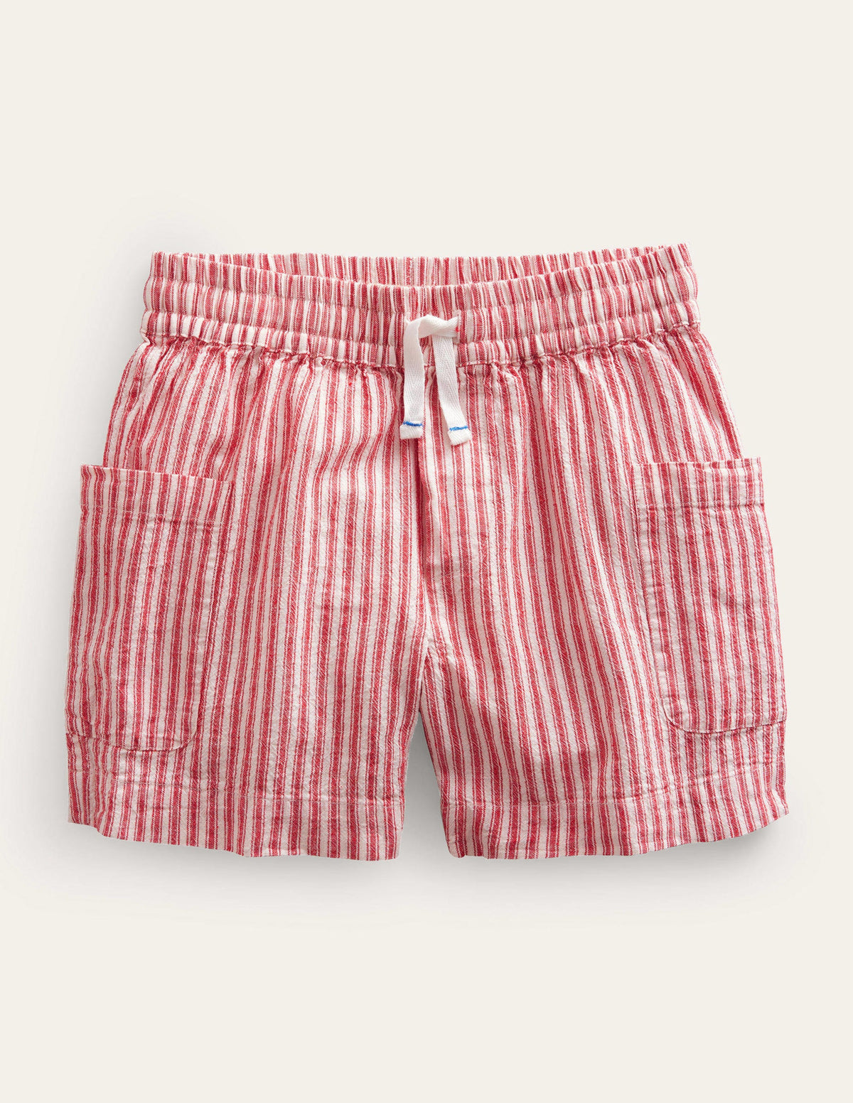 Pocket Shorts-Strawberry Tart Red Ticking - Image 1