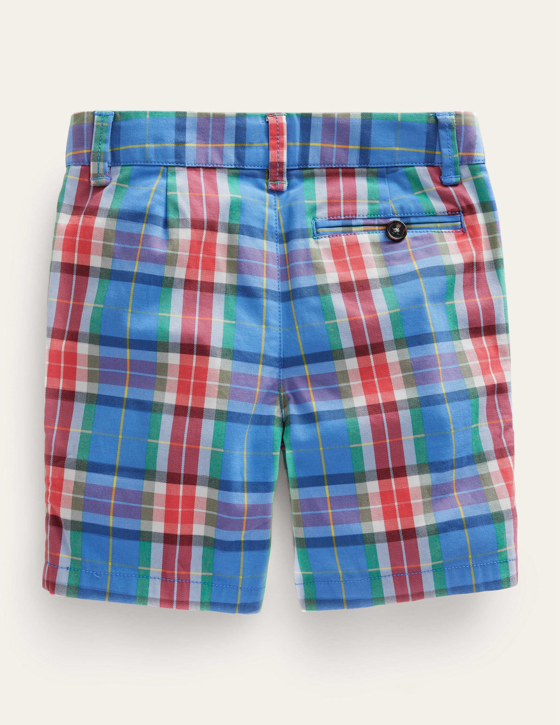 Patterned Chino Shorts-Blue/Orange Check-2