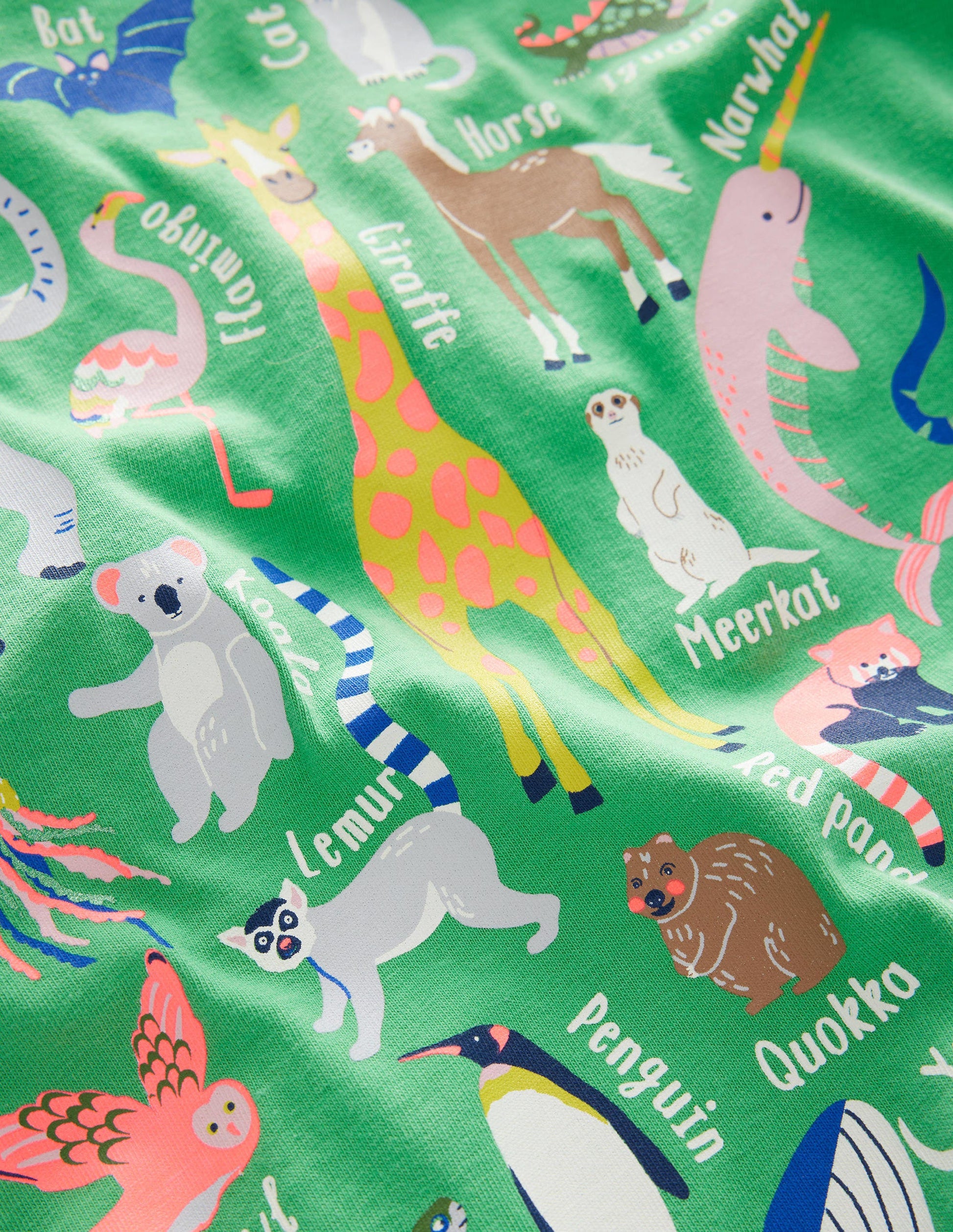 Animal Education T-shirt-Aloe Green Animal Alphabet-3
