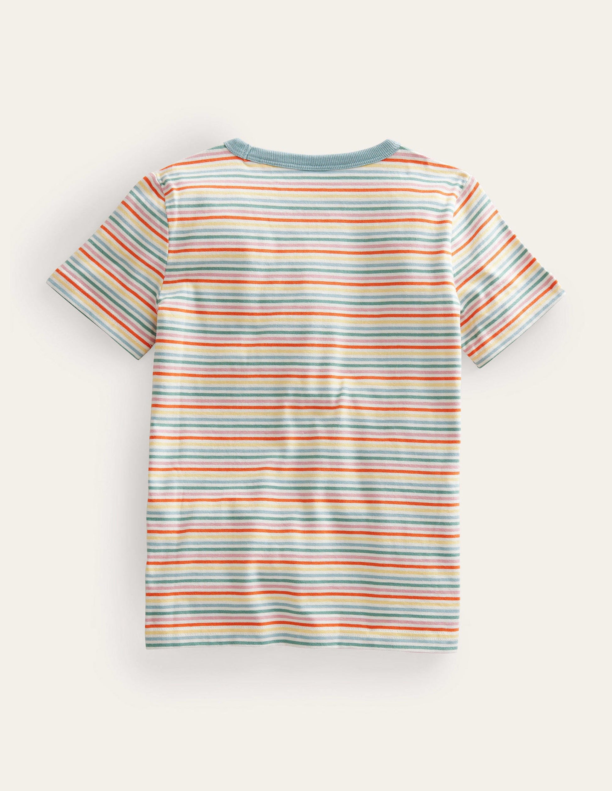 Stripy Slogan T-shirt-Multi Rainbow-2