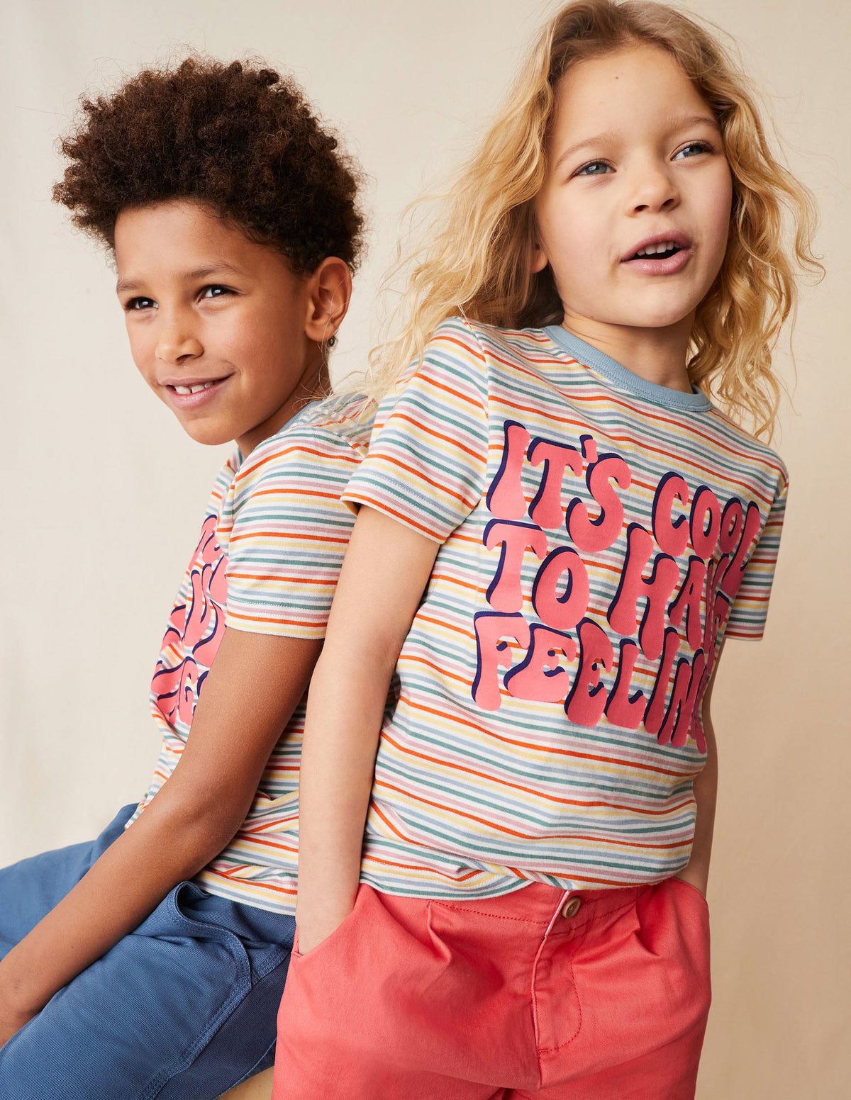 Stripy Slogan T-shirt-Multi Rainbow-4