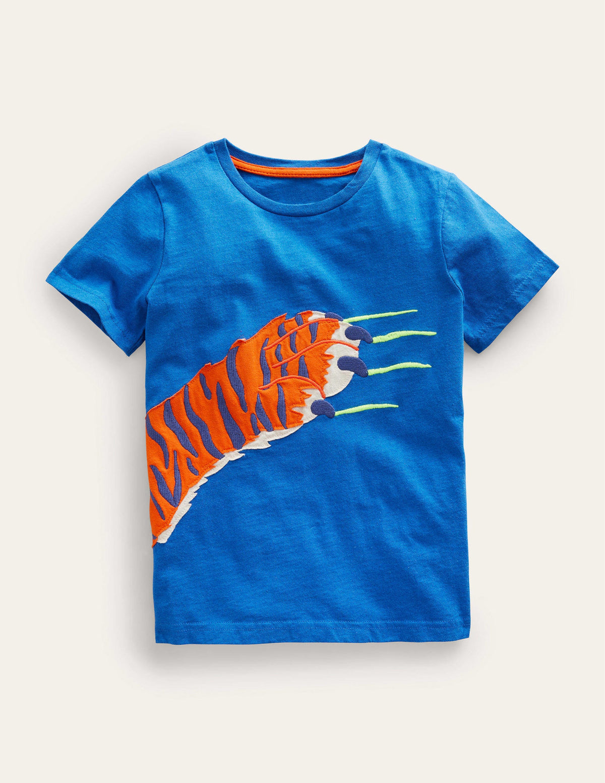 Appliqué T-shirt-Brilliant Blue Tiger Claw-1