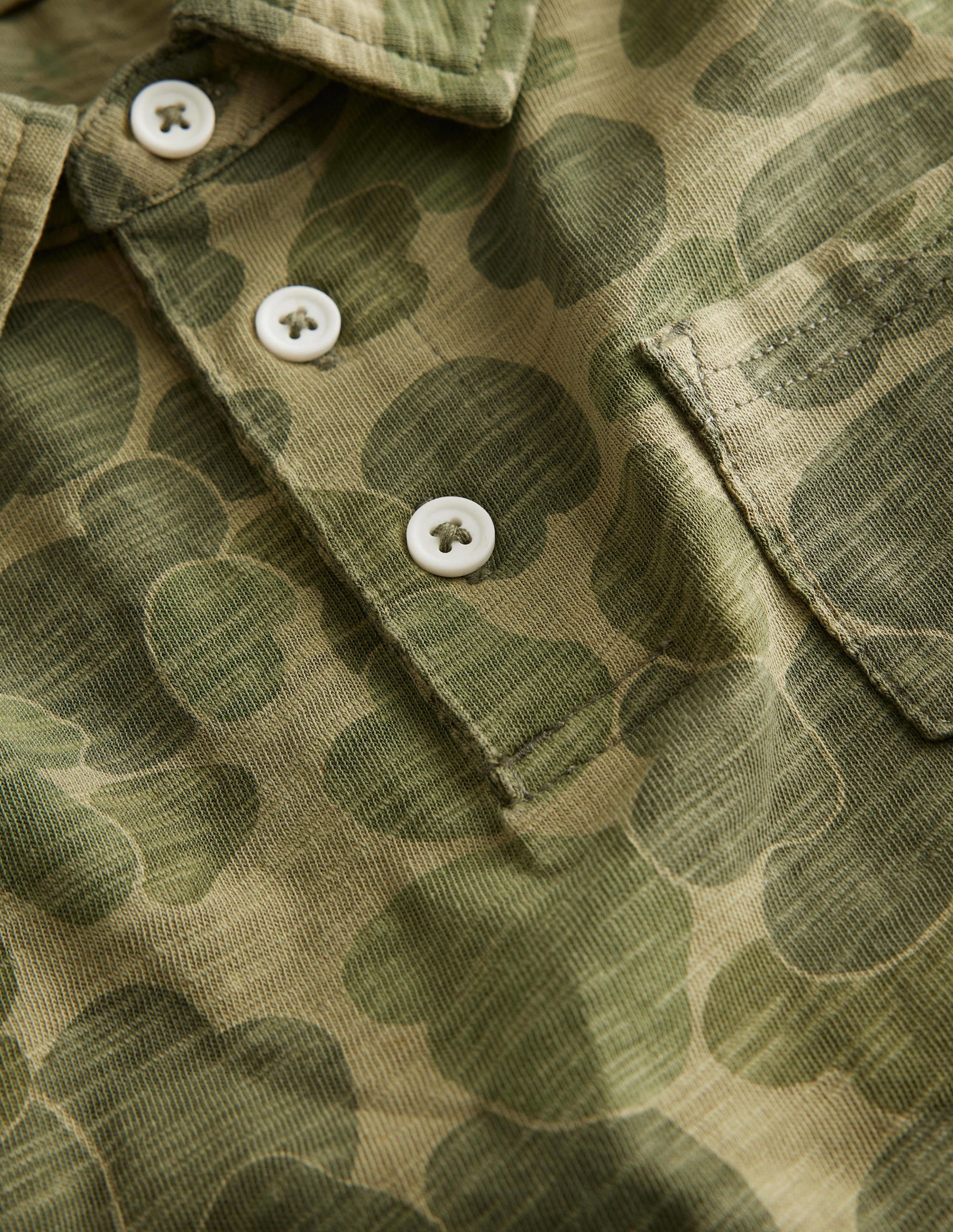 Patterned Slub Jersey Polo-Green Camo - Image 3