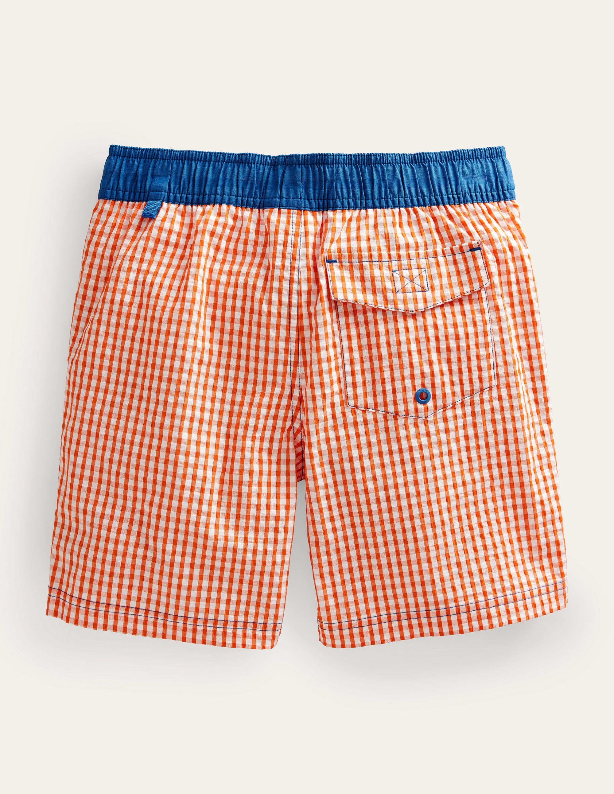 Board Shorts-Coral and Ivory Gingham - Image 2