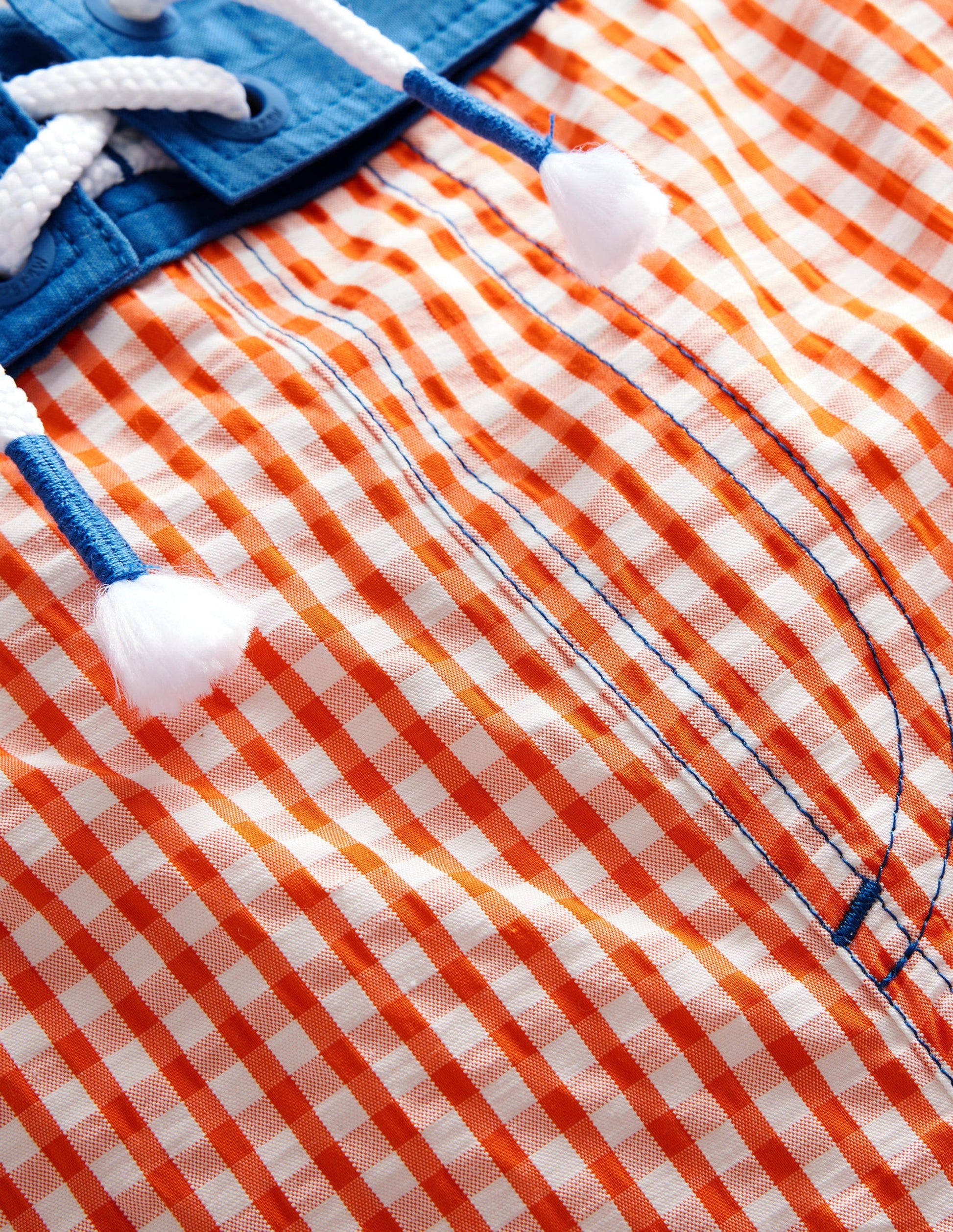 Board Shorts-Coral and Ivory Gingham-3