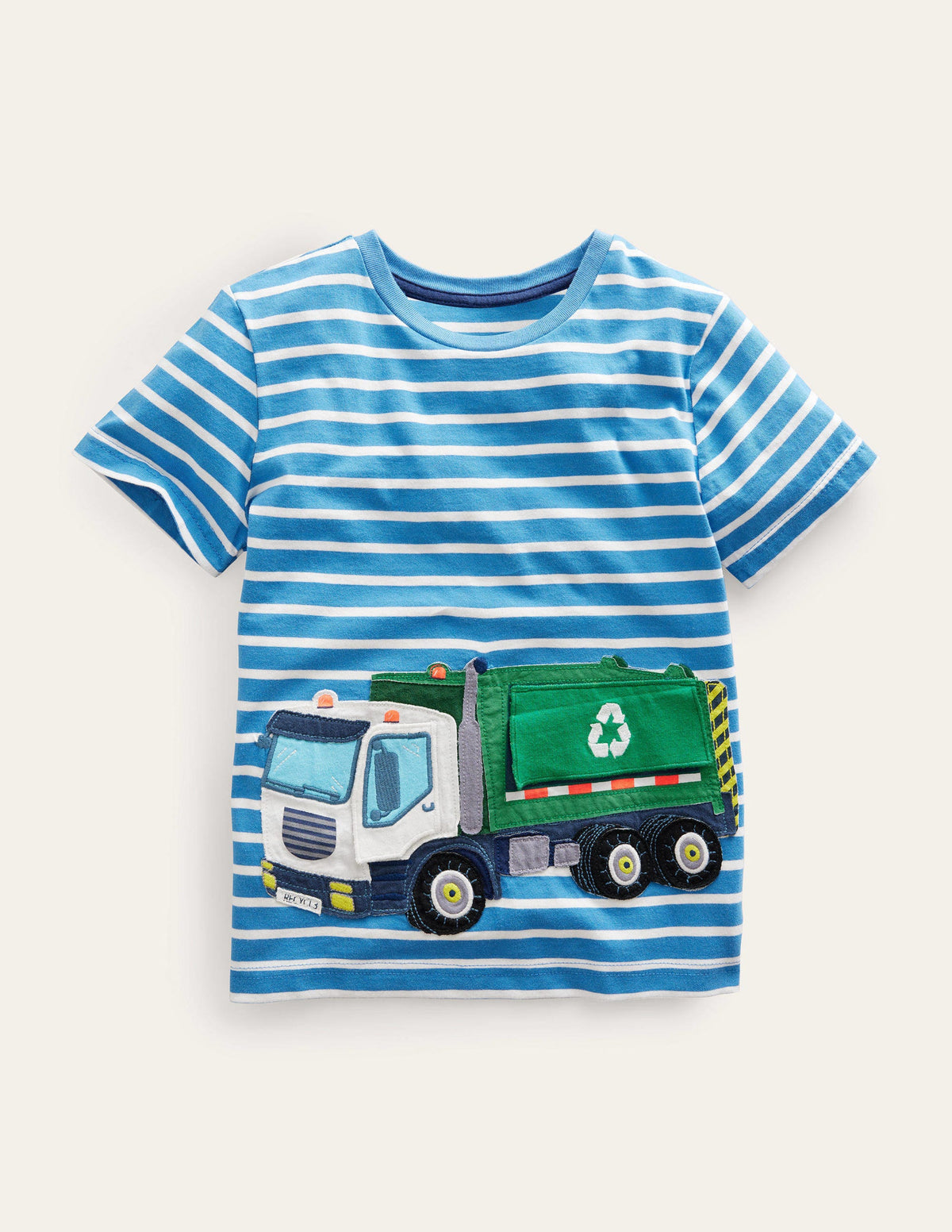 Lift-the-flap Truck T-Shirt-Elizabethan Blue/ Ivory Truck-1