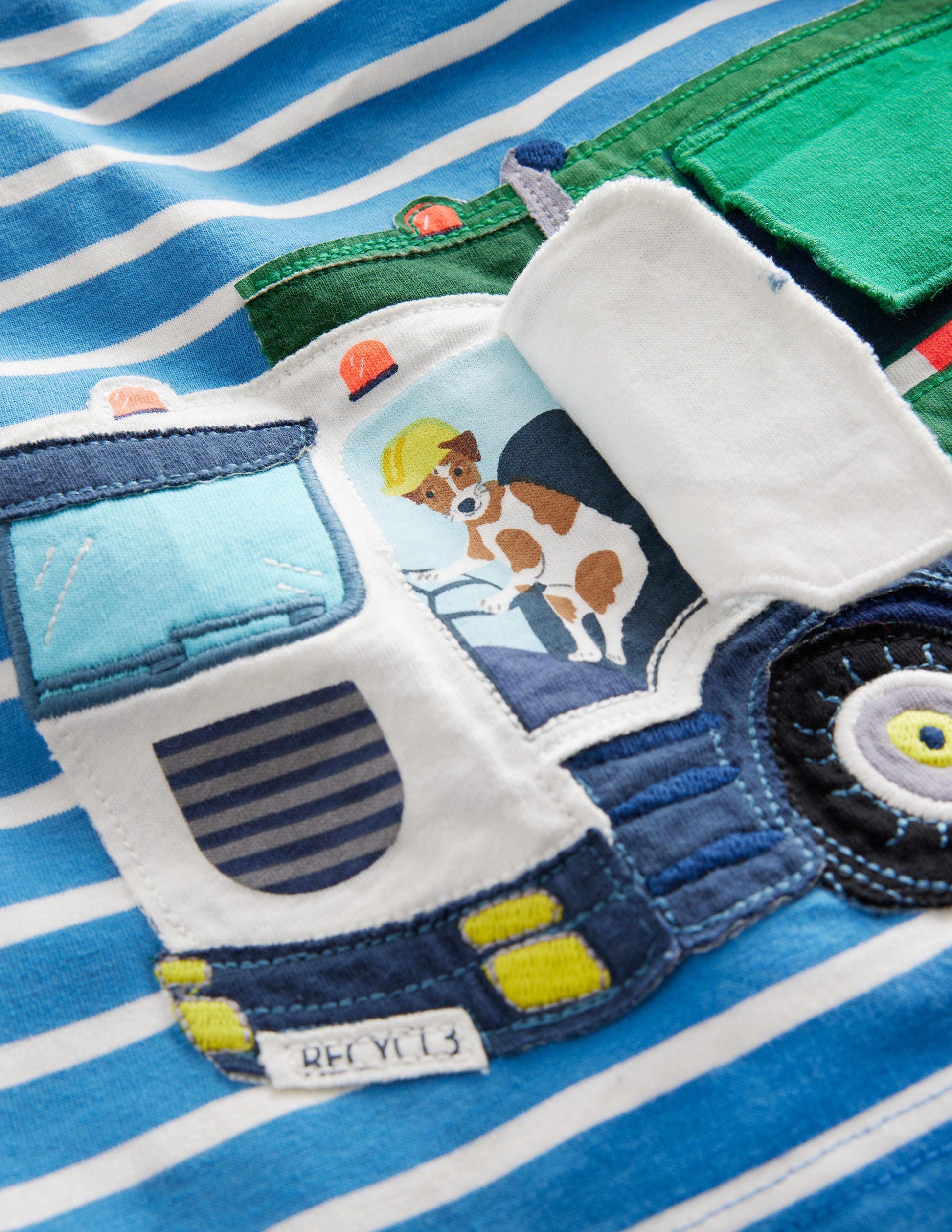 Lift-the-flap Truck T-Shirt-Elizabethan Blue/ Ivory Truck-3