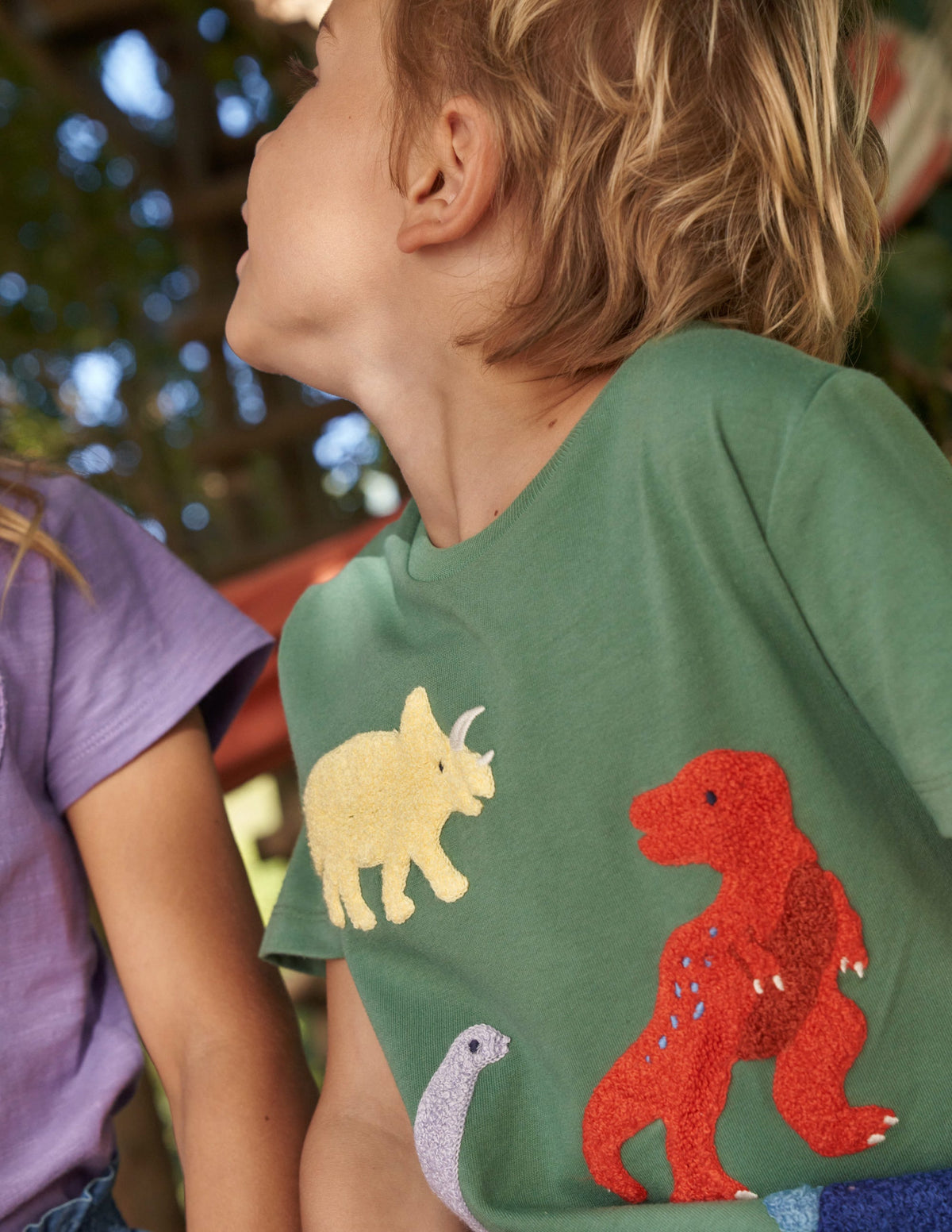 Dinosaur-Print Bouclé T-Shirt-Rosemary Dinosaurs-5