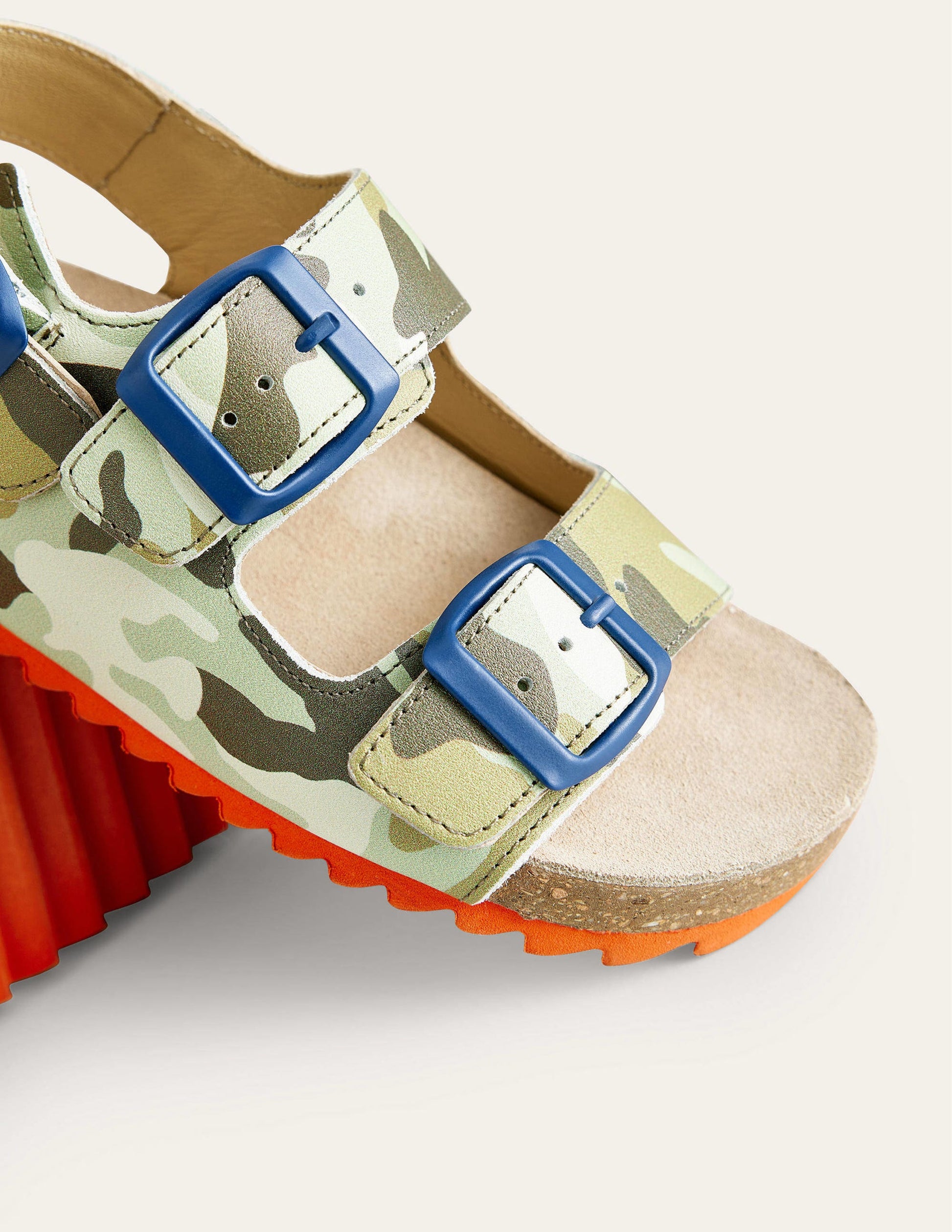 Leather Sandal-Camo Green-3