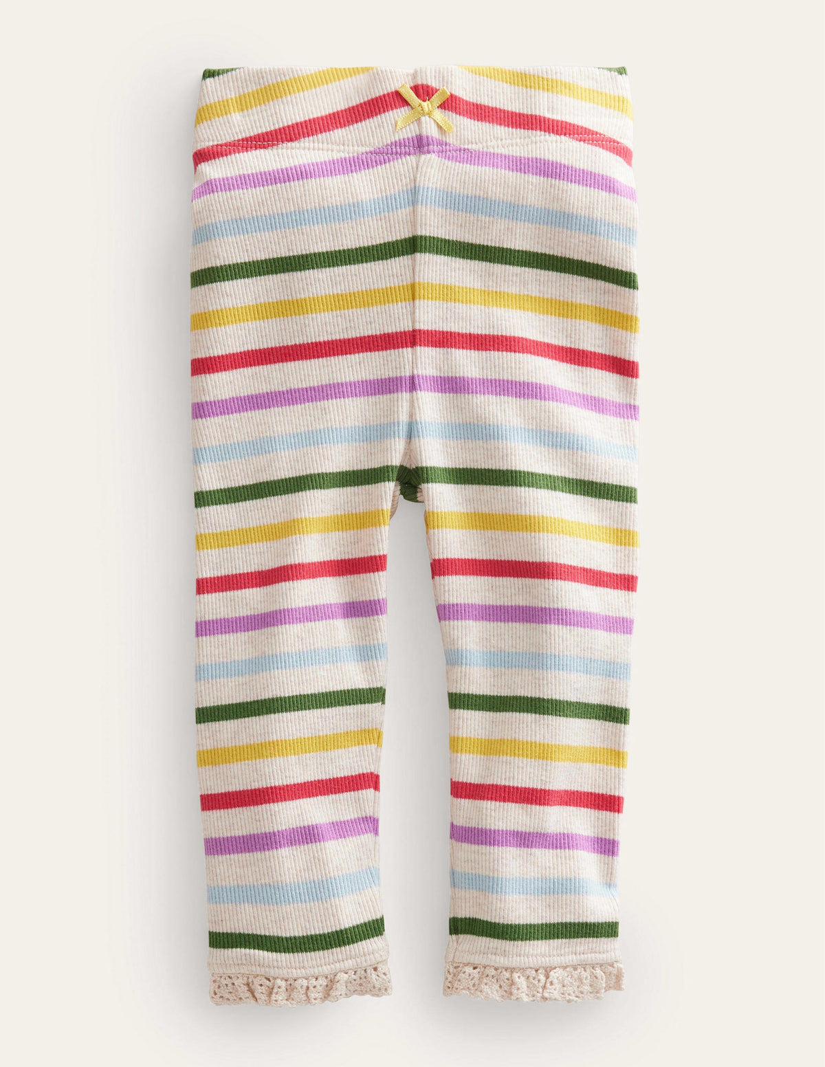 Ribbed Lace Leggings-Rainbow Stripe - Image 1
