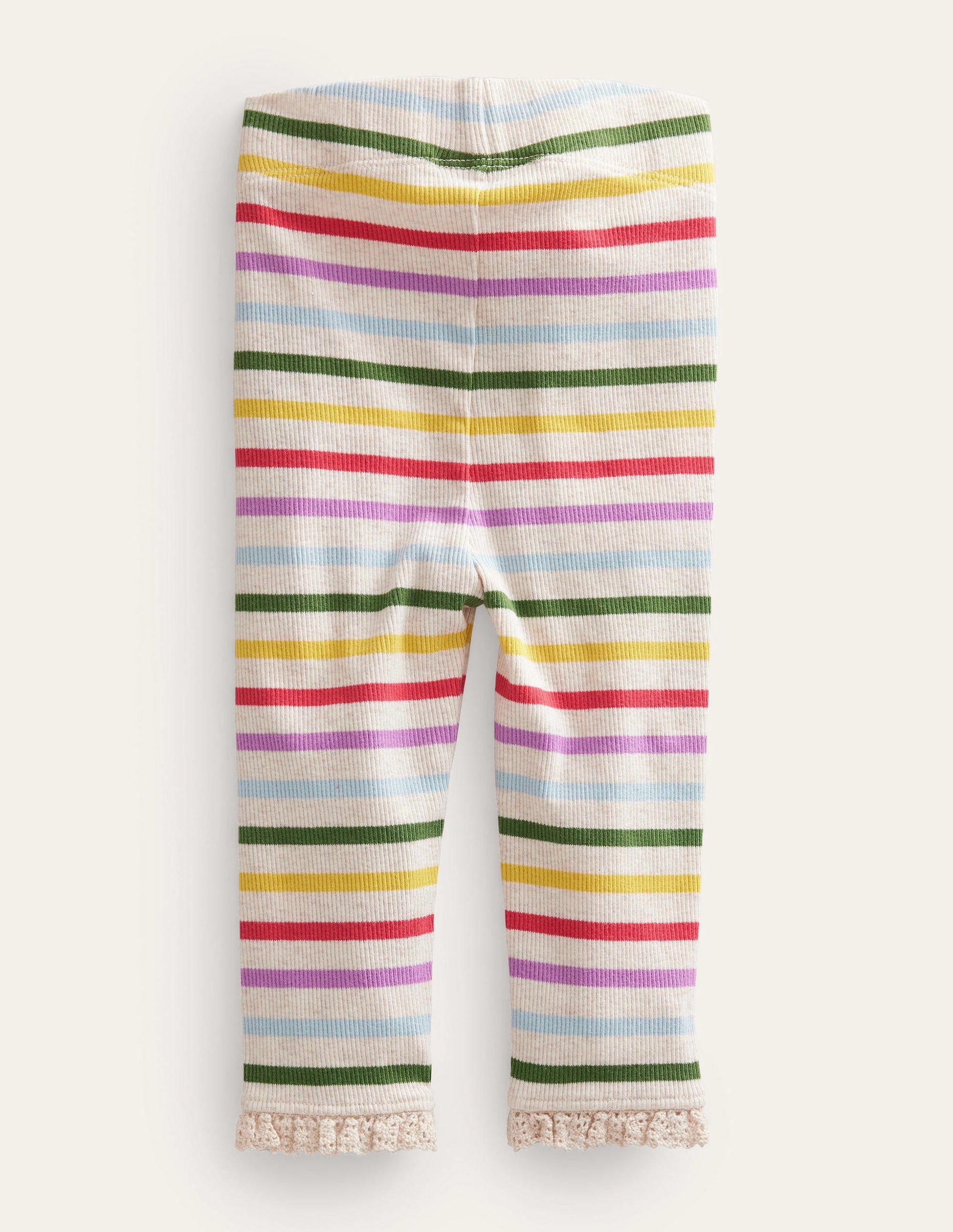 Ribbed Lace Leggings-Rainbow Stripe-2