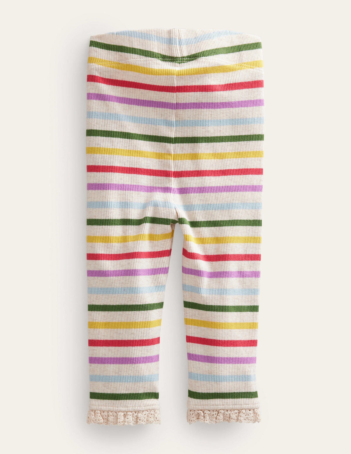 Ribbed Lace Leggings-Rainbow Stripe - Image 2
