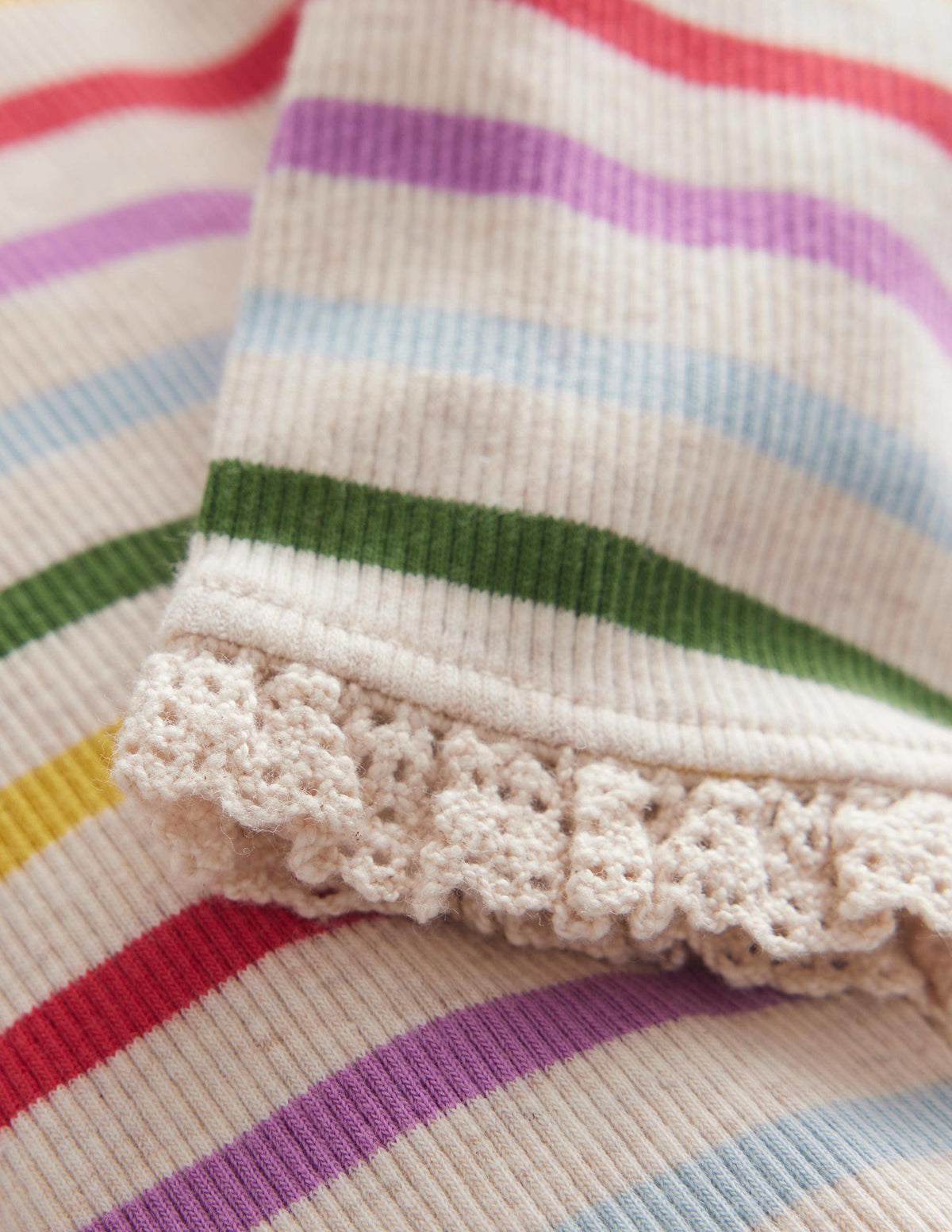 Ribbed Lace Leggings-Rainbow Stripe-3