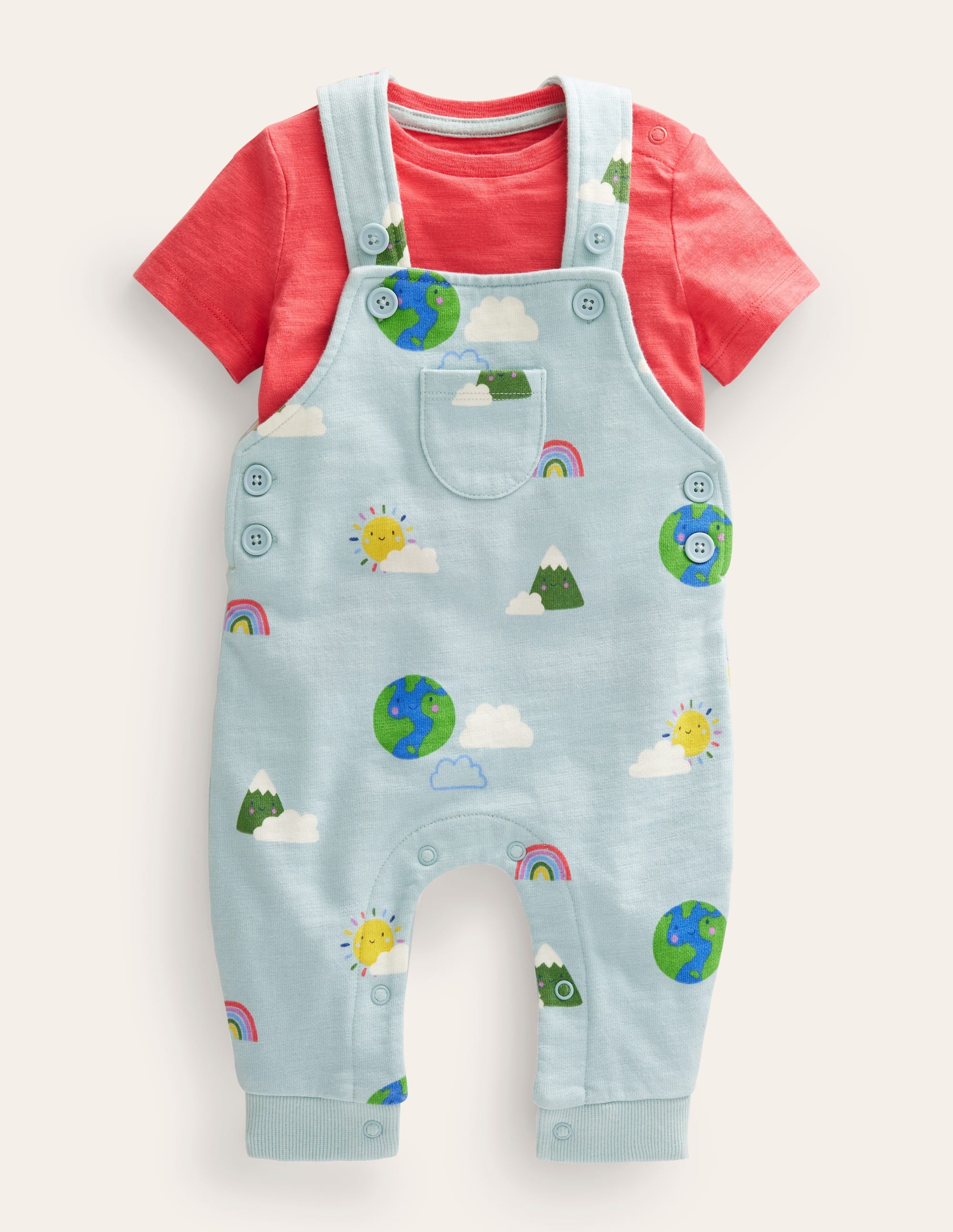 Jersey Dungaree Set-Multi Weather - Image 1