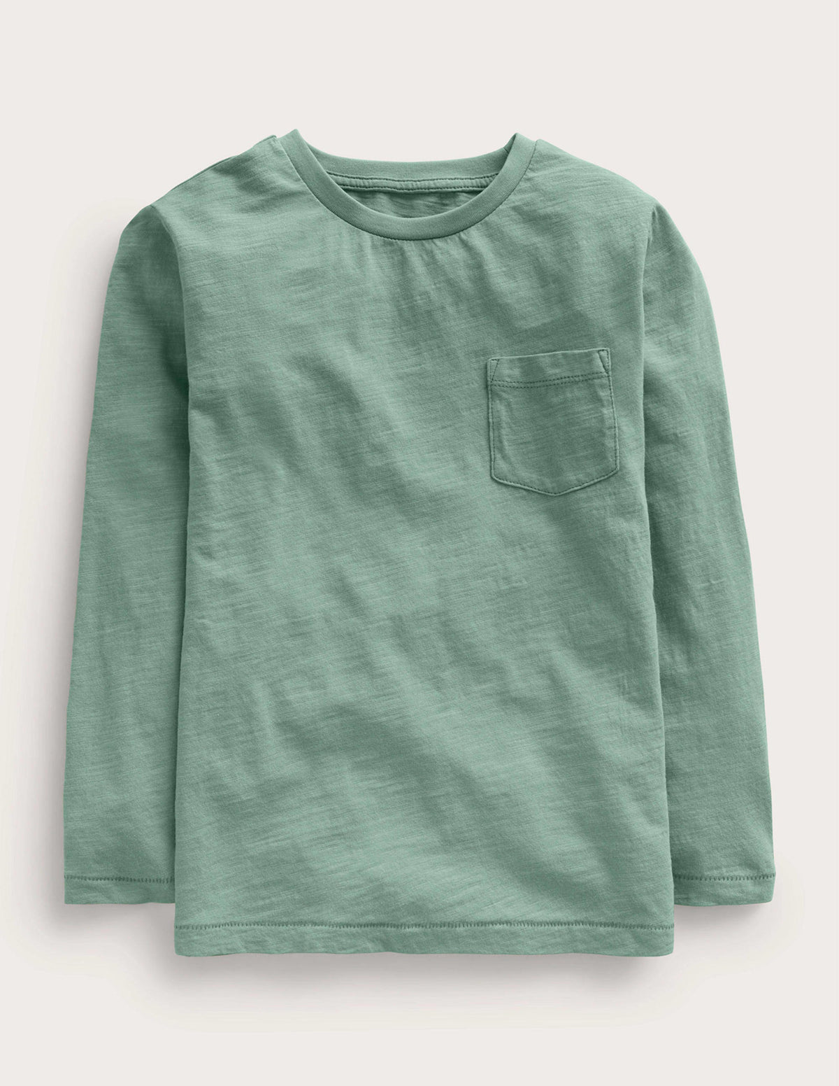 Long-sleeved Washed T-shirt-Green Smoke - Image 1