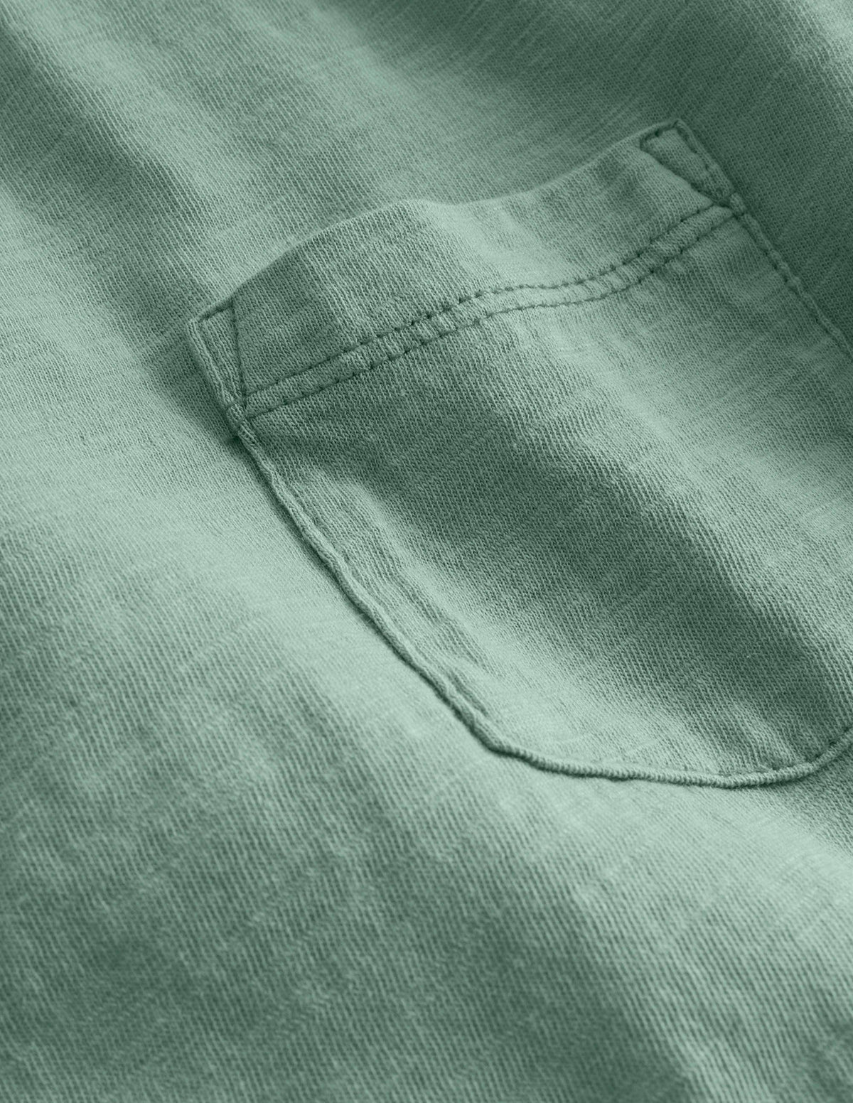 Long-sleeved Washed T-shirt-Green/White-3