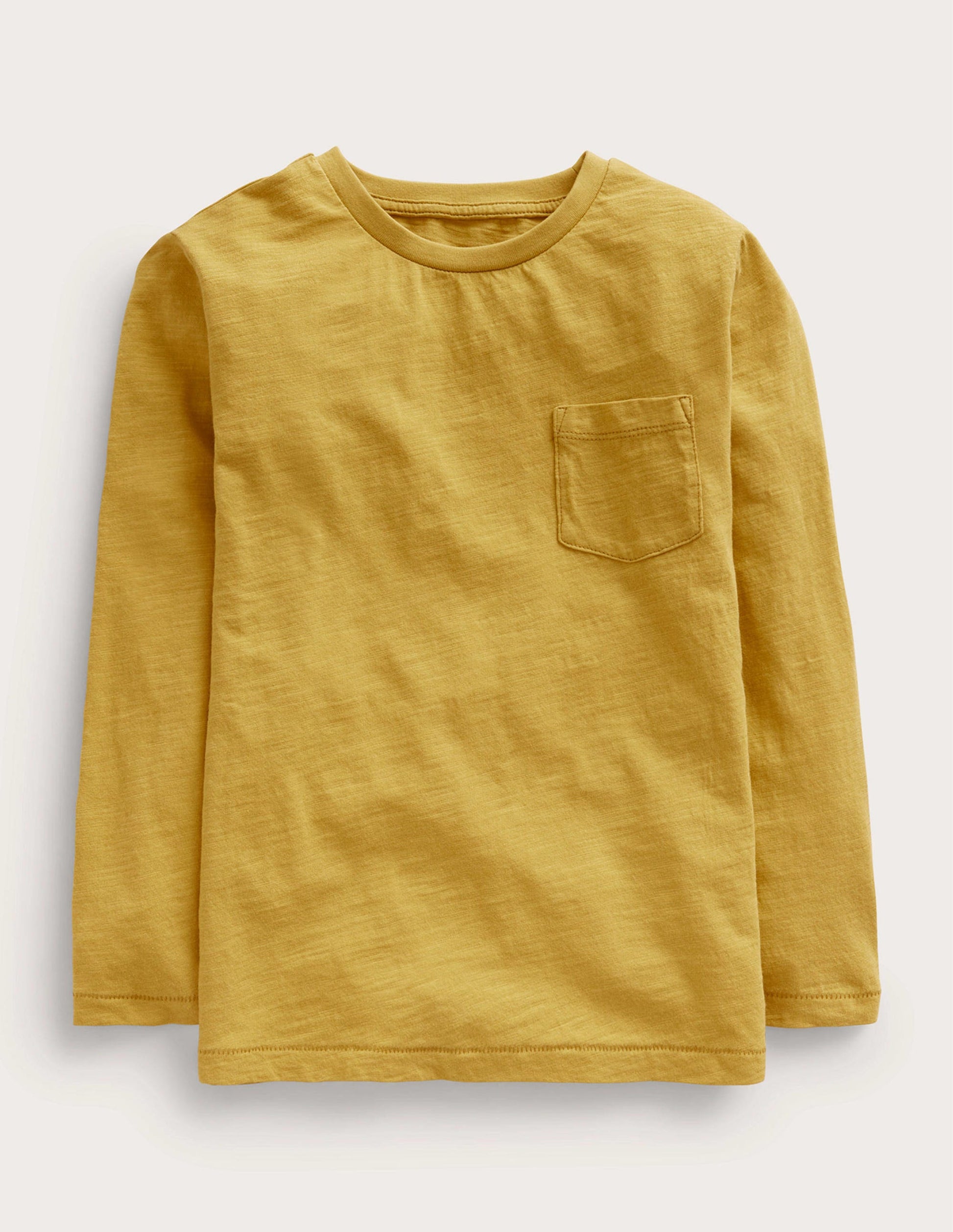 Long-sleeved Washed T-shirt-Oil Yellow-1