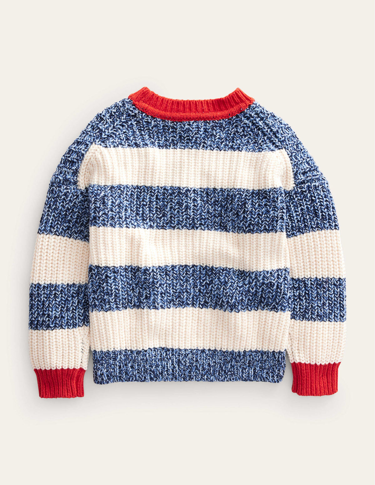 Ribbed Stripe Sweater-Navy Twist/Ecru Marl - Image 2