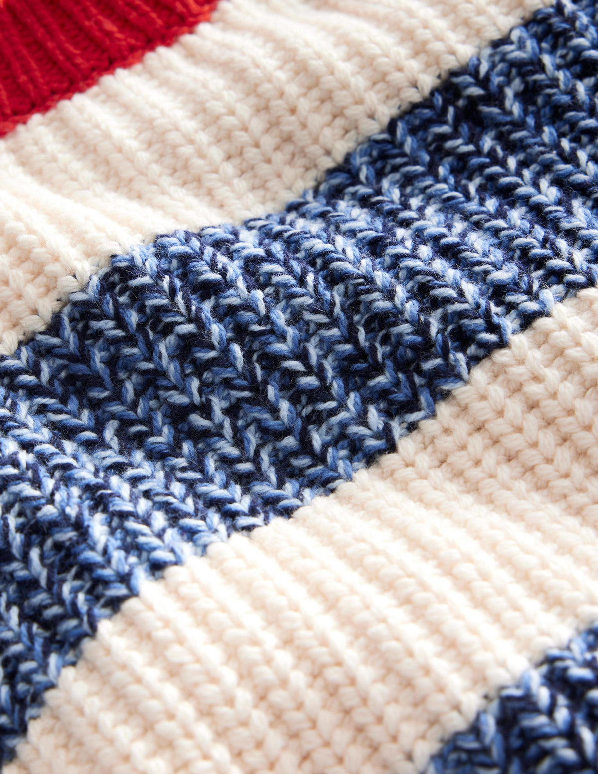 Ribbed Stripe Sweater-Navy Twist/Ecru Marl-3