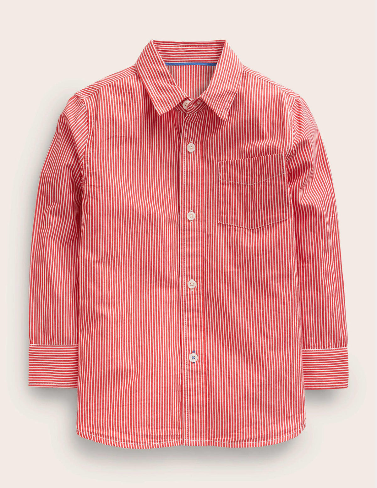 Cotton Shirt-Brilliant Red/Ivory - Image 1