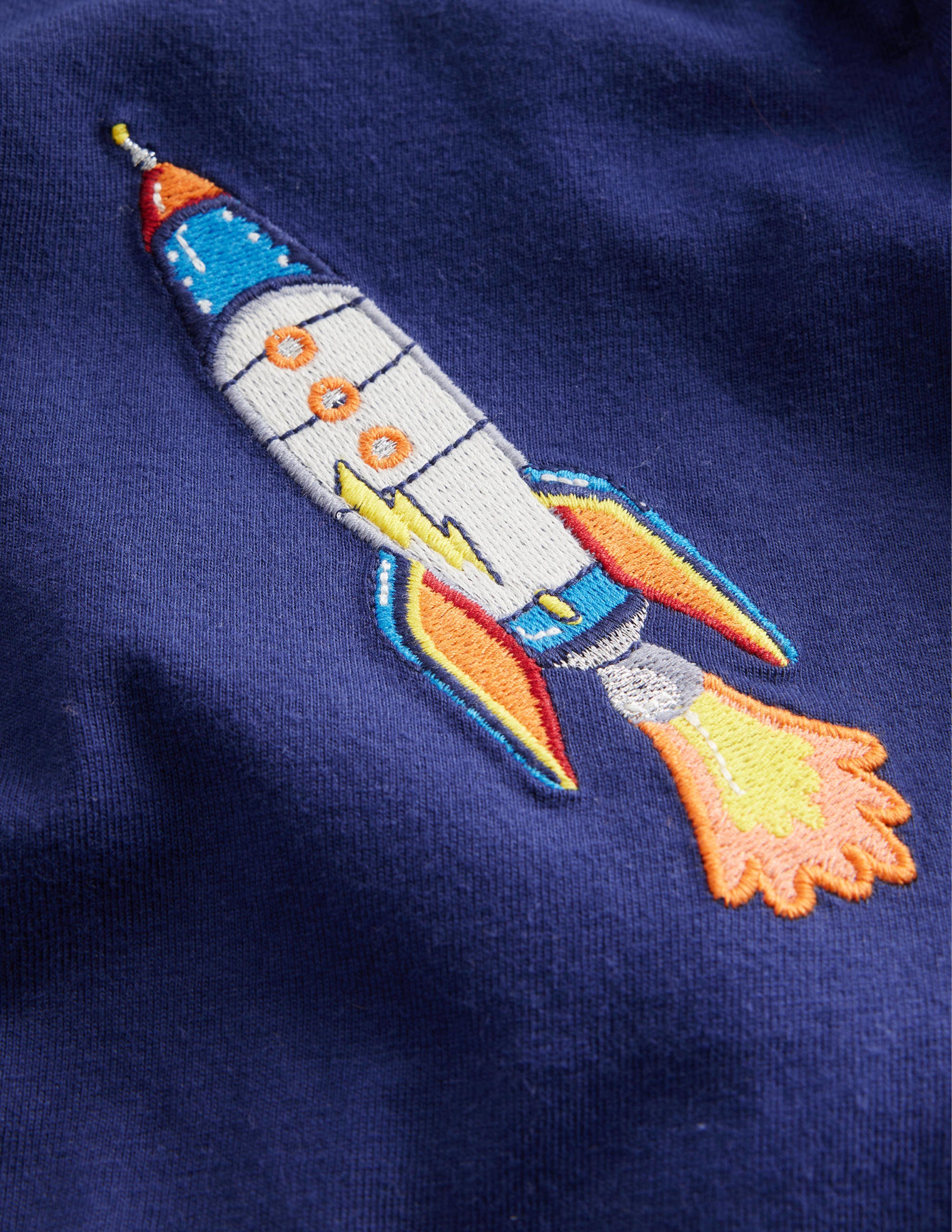Rocket Logo T-shirt-College Navy - Image 3