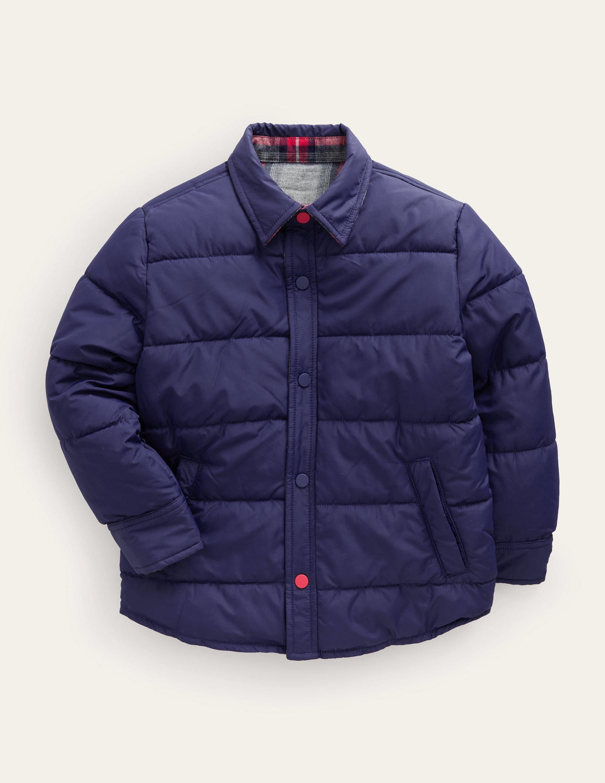 Reversible Quilted Shacket-College Navy - Image 1