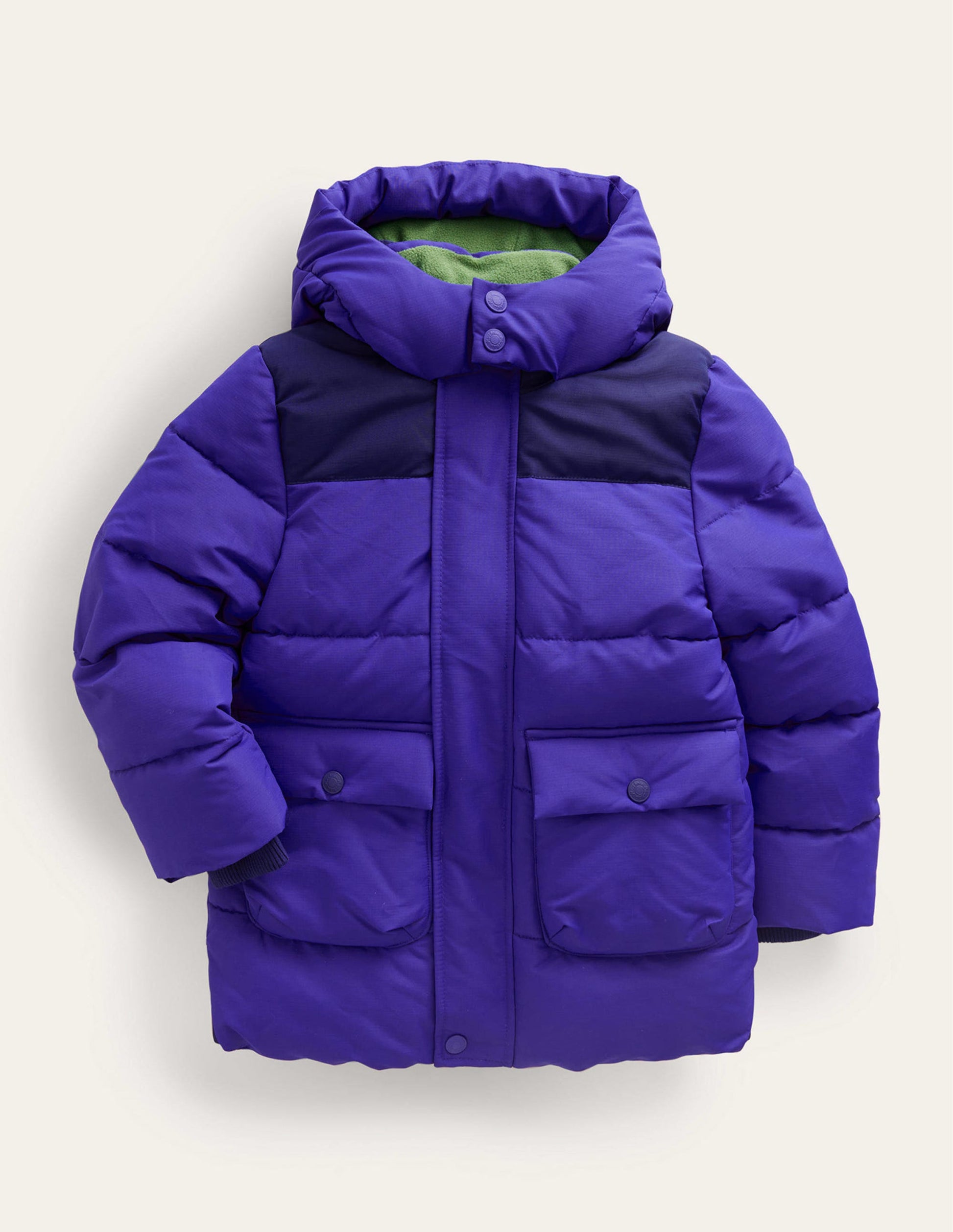 Fleece Lined Padded Coat-Bluing-1