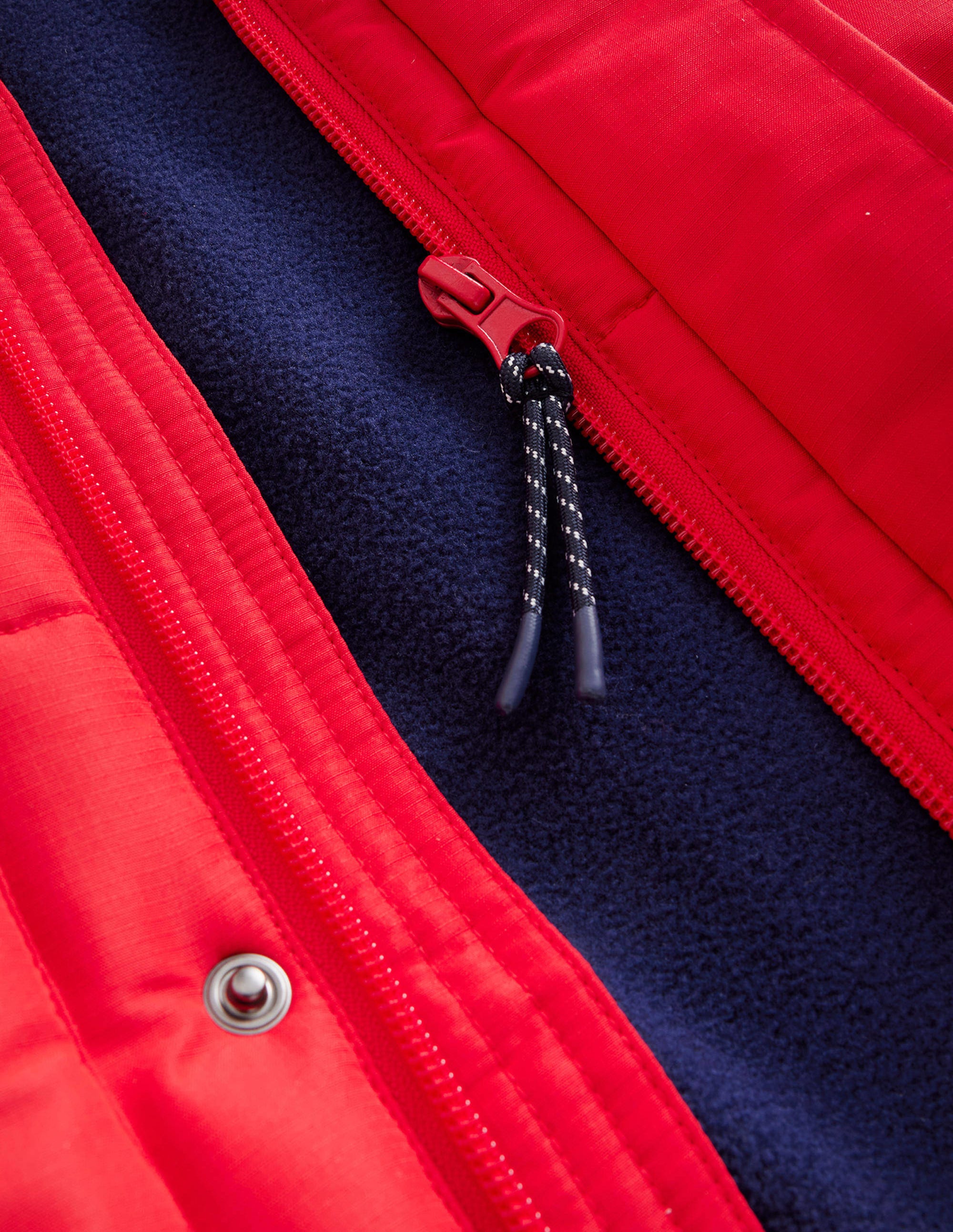 Fleece Lined Padded Coat-Rockabilly Red - Image 3