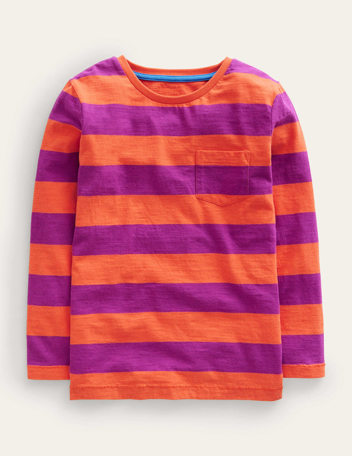 Long-sleeved Washed T-shirt-Autumn Maple Orange/ Pink-1