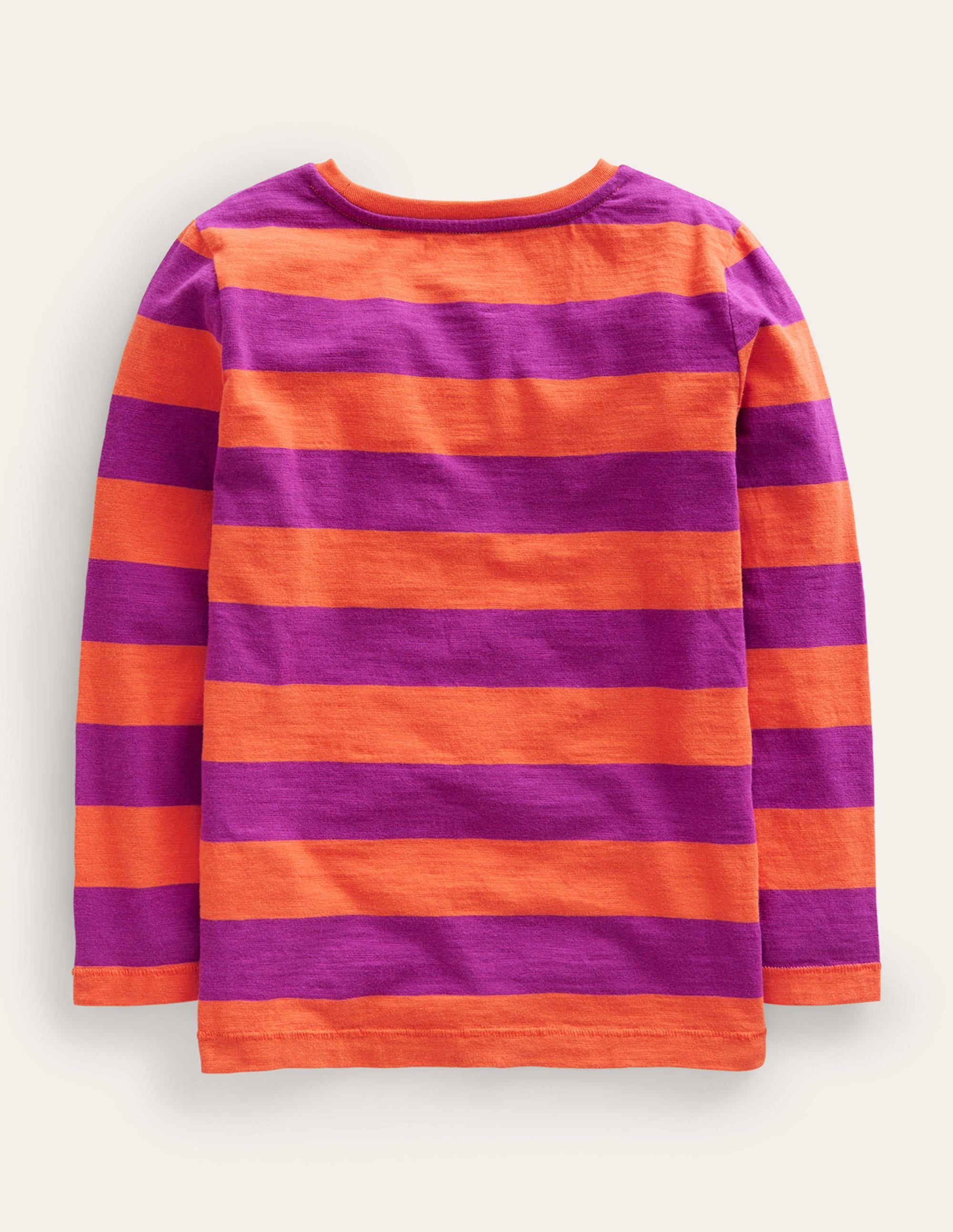 Long-sleeved Washed T-shirt-Autumn Maple Orange/ Pink - Image 2