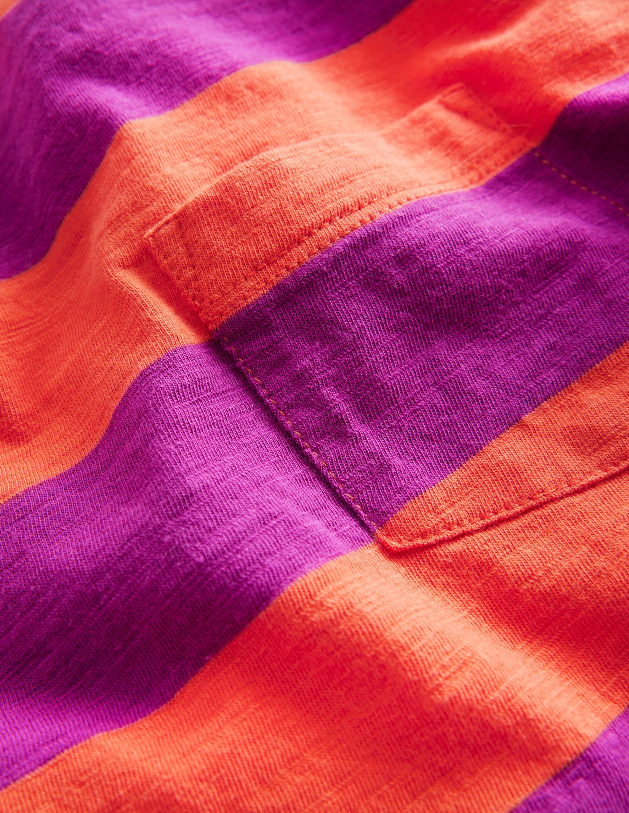 Long-sleeved Washed T-shirt-Autumn Maple Orange/ Pink - Image 3
