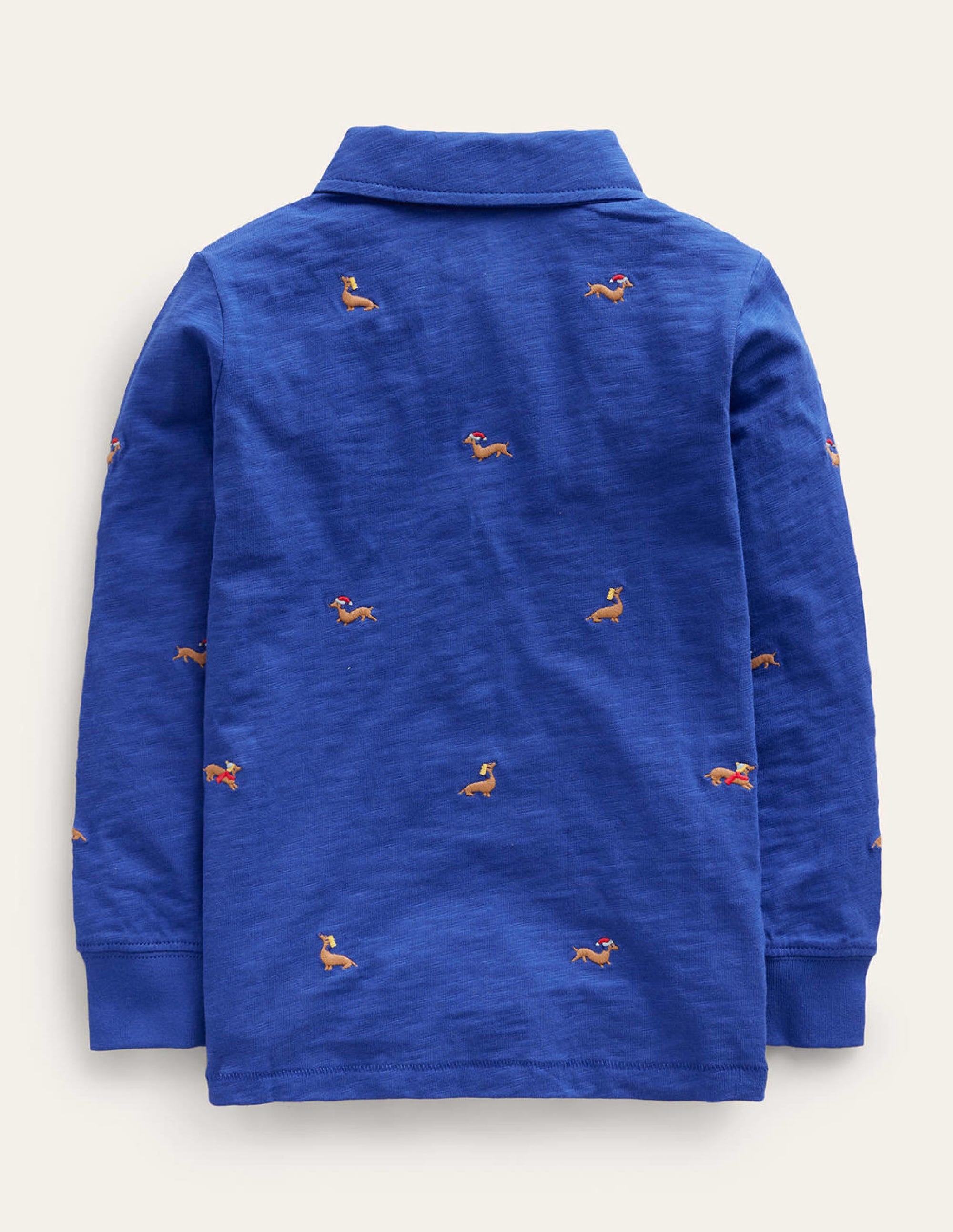 Embroidery Slub Polo-Cobalt Blue Sausage Dogs - Image 2